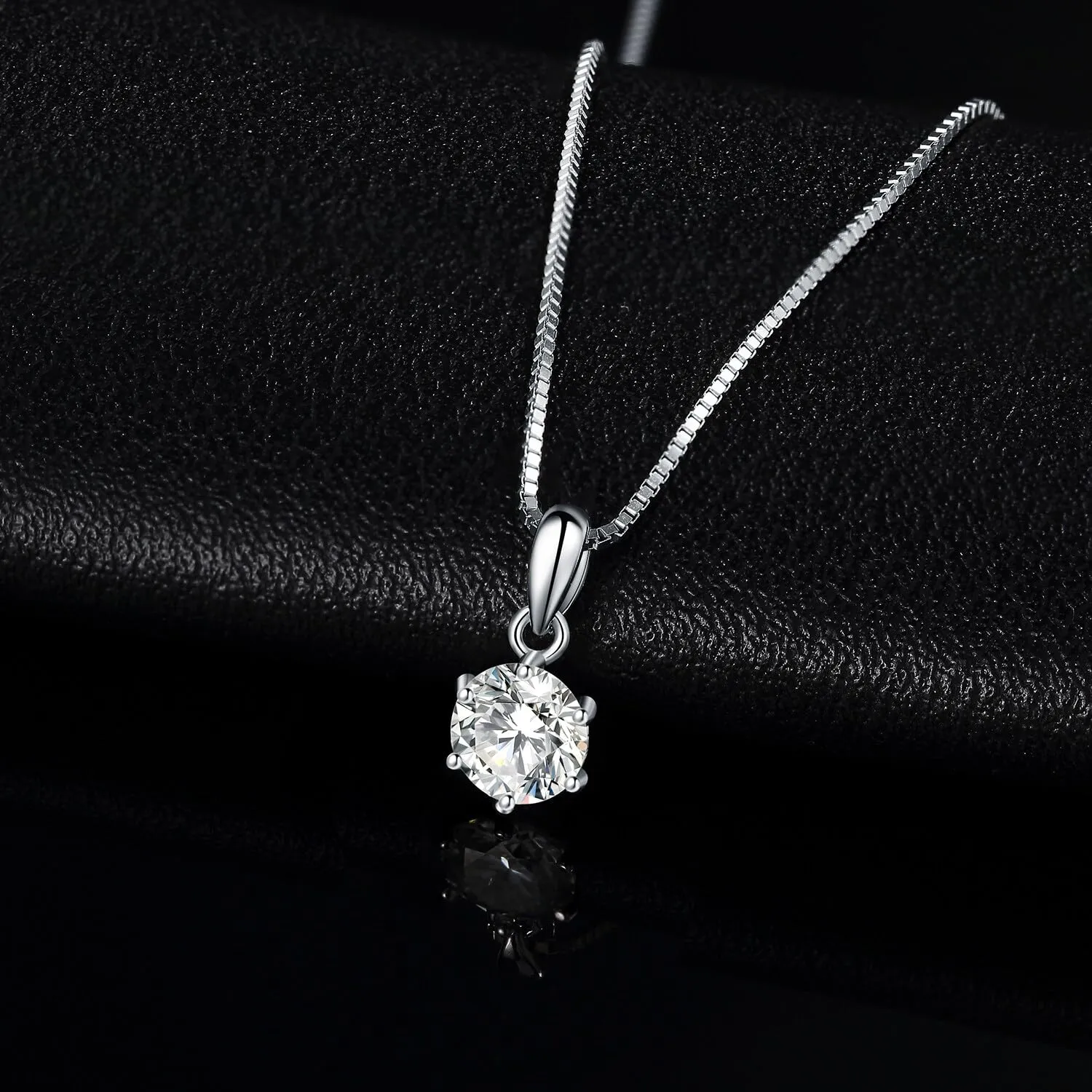 JewelryPalace 0.5ct Collana Solitario Donna Argento 925 con Creato Moissanite, Collana Ciondolo Pietra a Taglio Rotondo con Catena Veneziana 45cm, Collane Pendenti in Argento Set Gioielli Donna - immagine 2