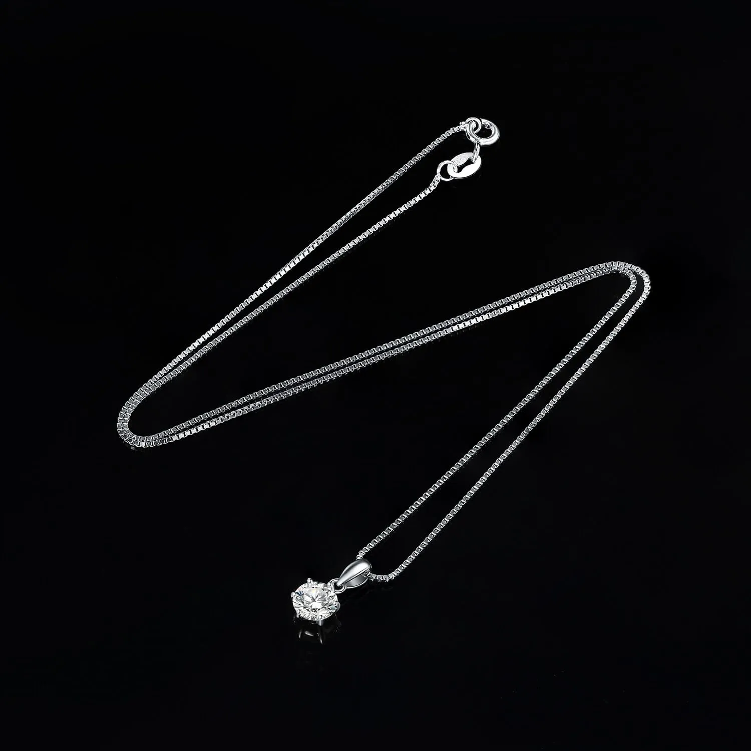 JewelryPalace 0.5ct Collana Solitario Donna Argento 925 con Creato Moissanite, Collana Ciondolo Pietra a Taglio Rotondo con Catena Veneziana 45cm, Collane Pendenti in Argento Set Gioielli Donna - immagine 3