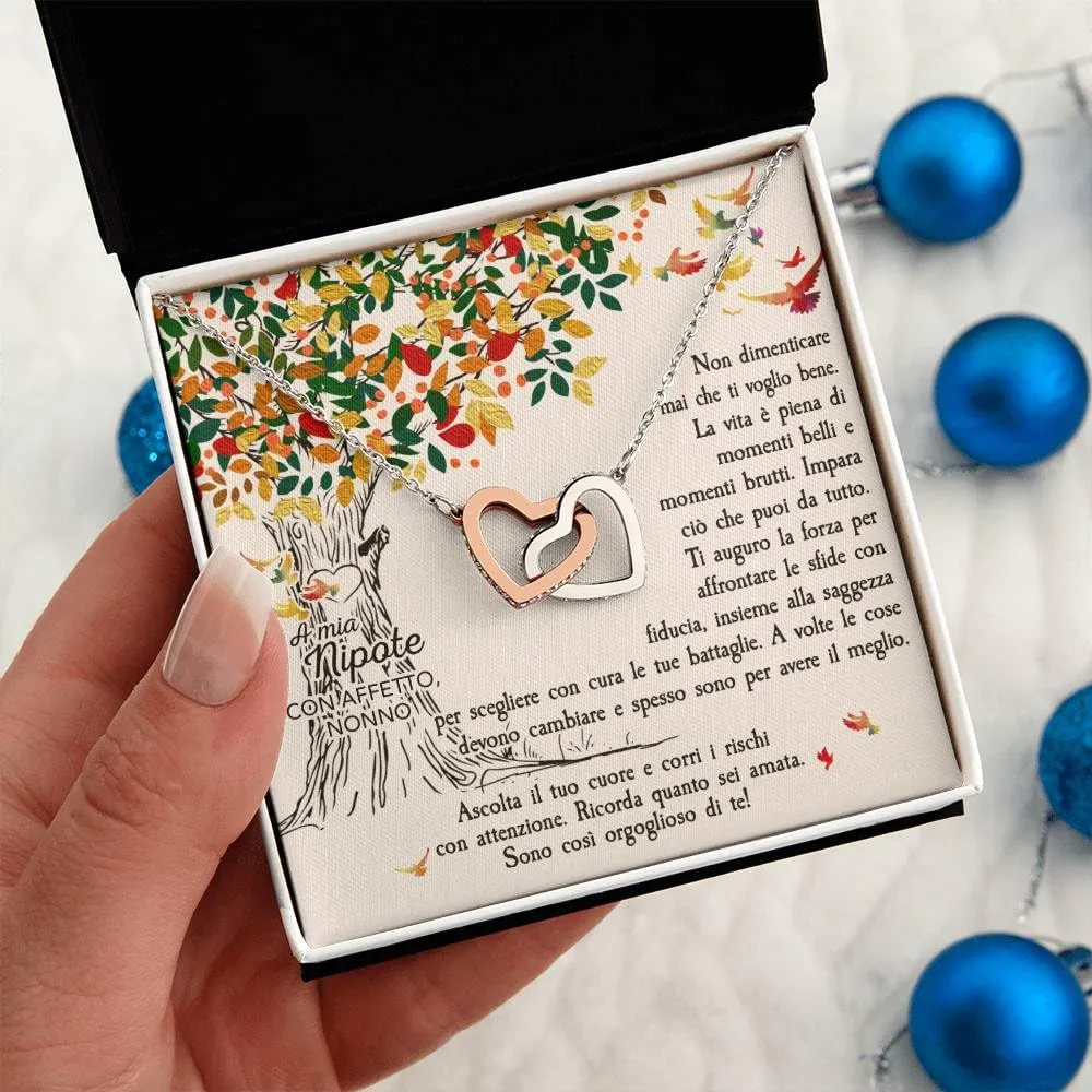 NONNA PROFESSIONISTA Collana Donna Figlia Nipote Amore Finitura in Oro, Argento Idee Regali per lei Compleanno Natale - Cofanetto con DEDICA incluso (Oro - Nipote 3) - immagine 2