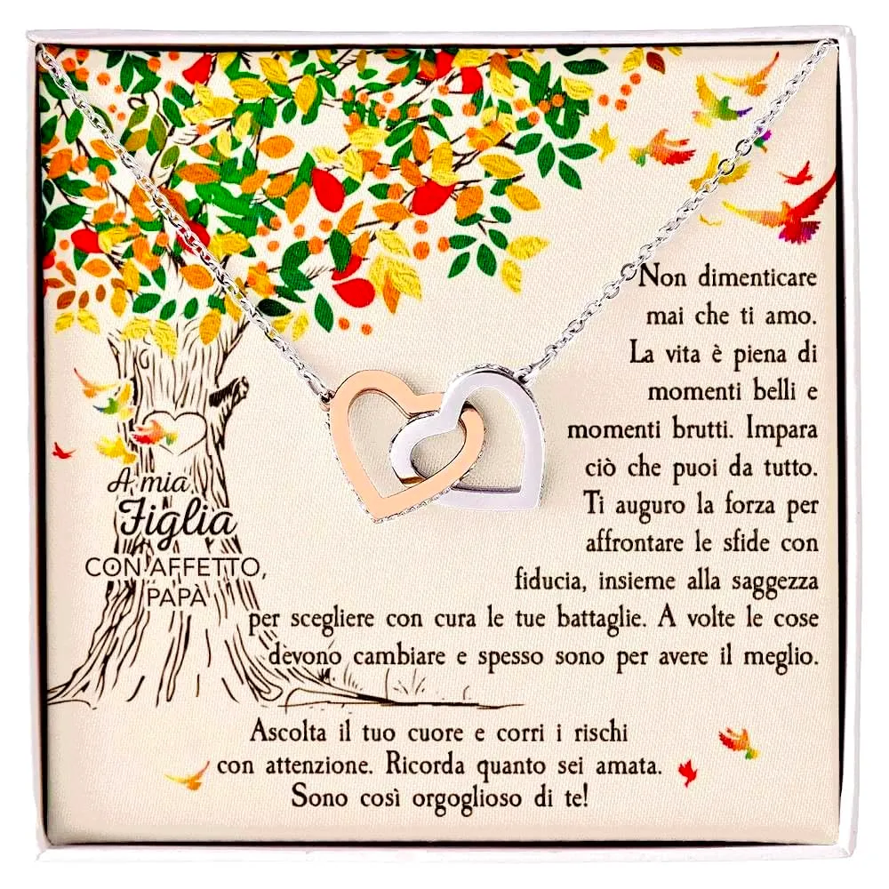 NONNA PROFESSIONISTA Collana Donna Figlia Nipote Amore Finitura in Oro, Argento Idee Regali per lei Compleanno Natale - Cofanetto con DEDICA incluso (Oro - Figlia 2) - immagine 1