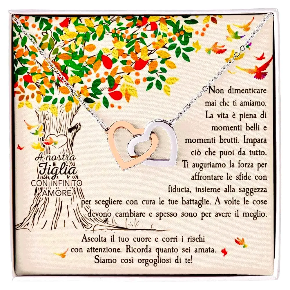 NONNA PROFESSIONISTA Collana Donna Figlia Nipote Amore Finitura in Oro, Argento Idee Regali per lei Compleanno Natale - Cofanetto con DEDICA incluso (Oro - Figlia 3) - immagine 1