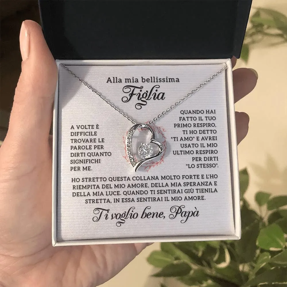 NONNA PROFESSIONISTA Collana Donna Figlia Nipote Amore Finitura in Oro, Argento Idee Regali per lei Compleanno Natale - Cofanetto con DEDICA incluso (Argento - Figlia 3) - immagine 2