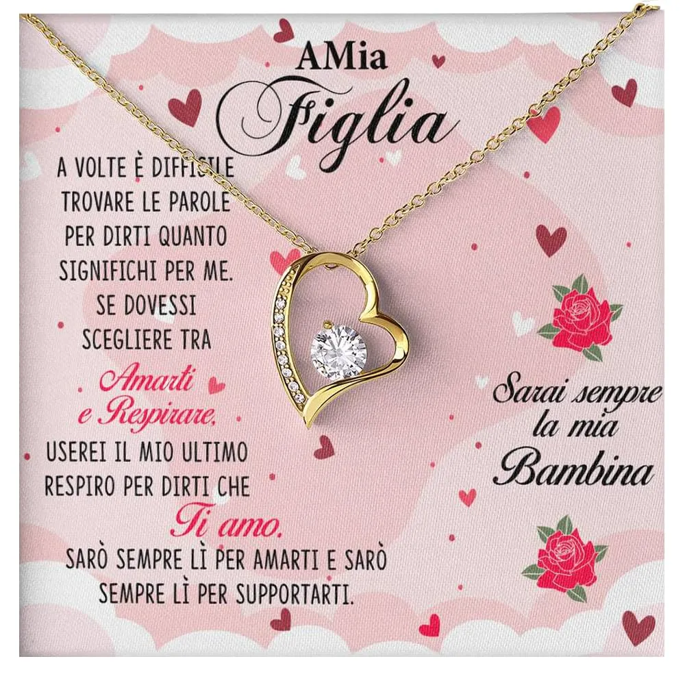 NONNA PROFESSIONISTA Collana Donna Figlia Dorata Nipote Amore Finitura in Oro, Argento Idee Regali per lei Compleanno Natale - Cofanetto con DEDICA incluso (Oro - Figlia 6) - immagine 1
