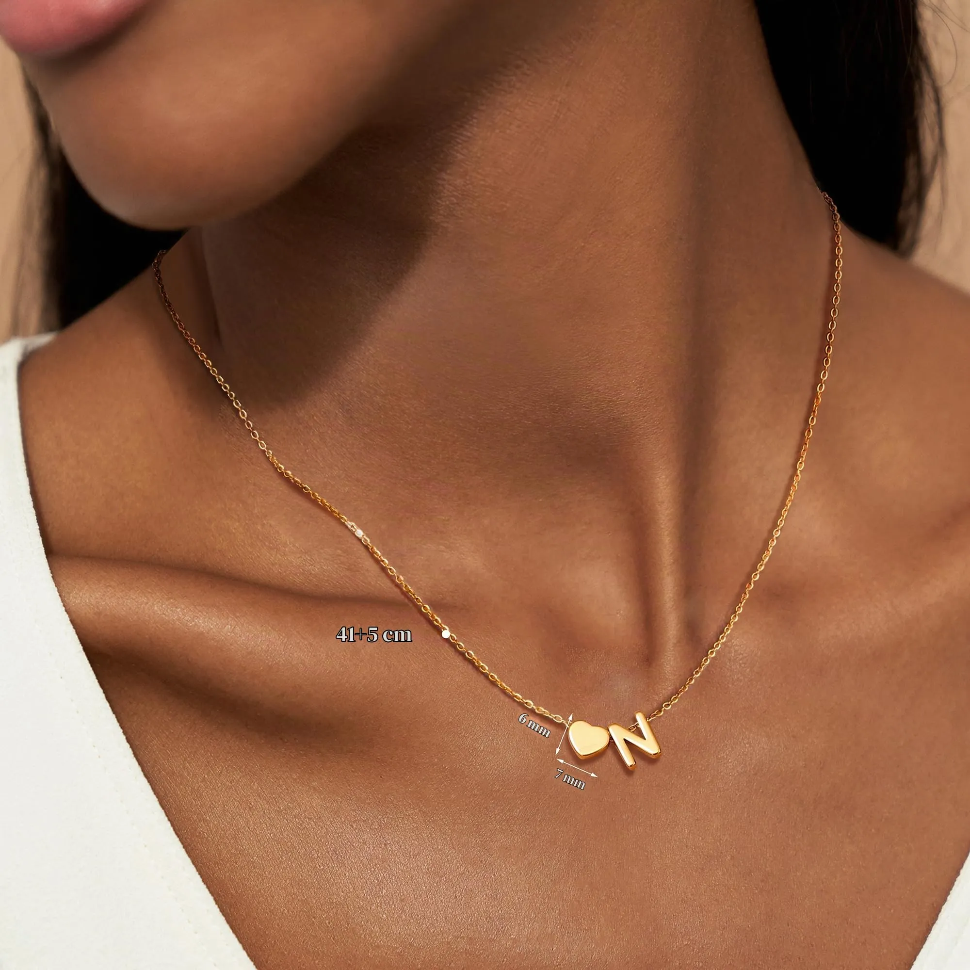 LOLIAS Iniziale Collana Placcato Oro 14 Carati Donna Collanina Nome - immagine 3