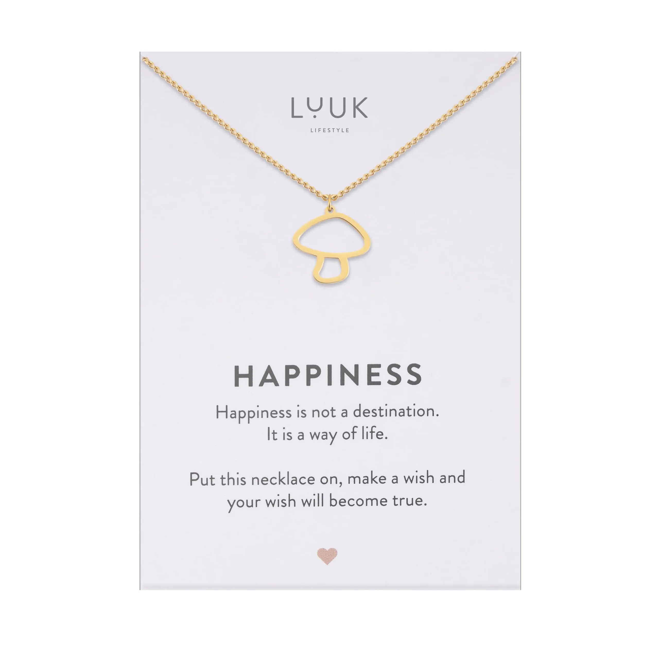 LUUK LIFESTYLE Collana con Ciondolo Fungo, Oro, 50cm - immagine 1