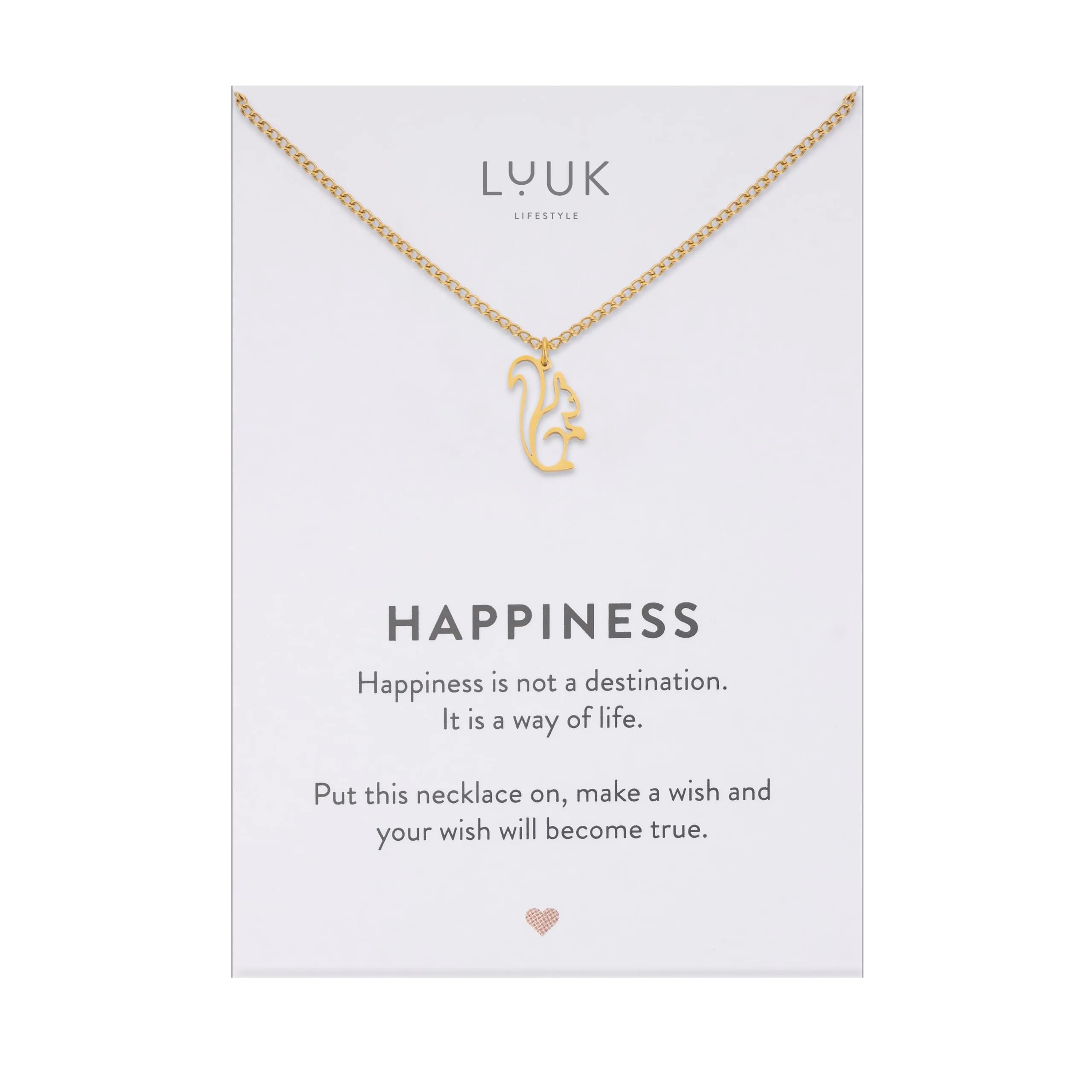 LUUK LIFESTYLE Collana Acciaio Inox con Ciondolo Esopo, Oro, 50cm - immagine 1
