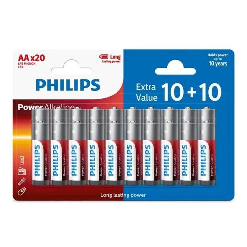 Pila AA Alcalina Power Alkaline LR6 1,5 V Pack 20 - immagine 1