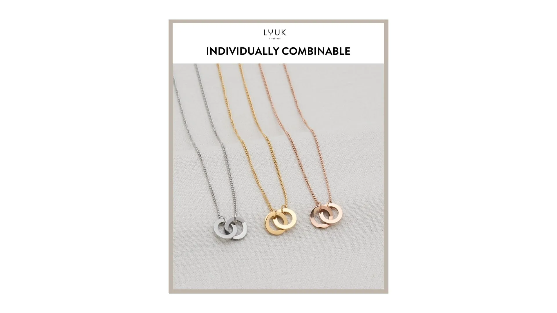 LUUK LIFESTYLE Collana con Ciondolo Infinito, Oro Rosa, 50cm - immagine 5