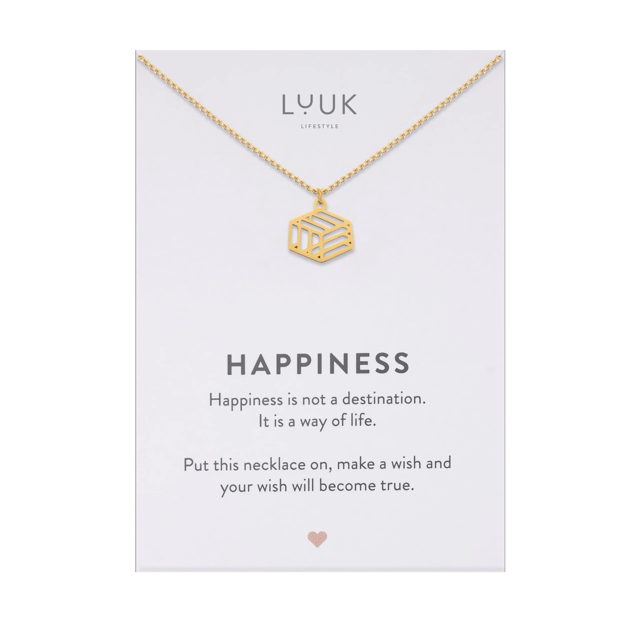 LUUK LIFESTYLE Collana con Ciondolo Dado, Oro, 50cm - immagine 1