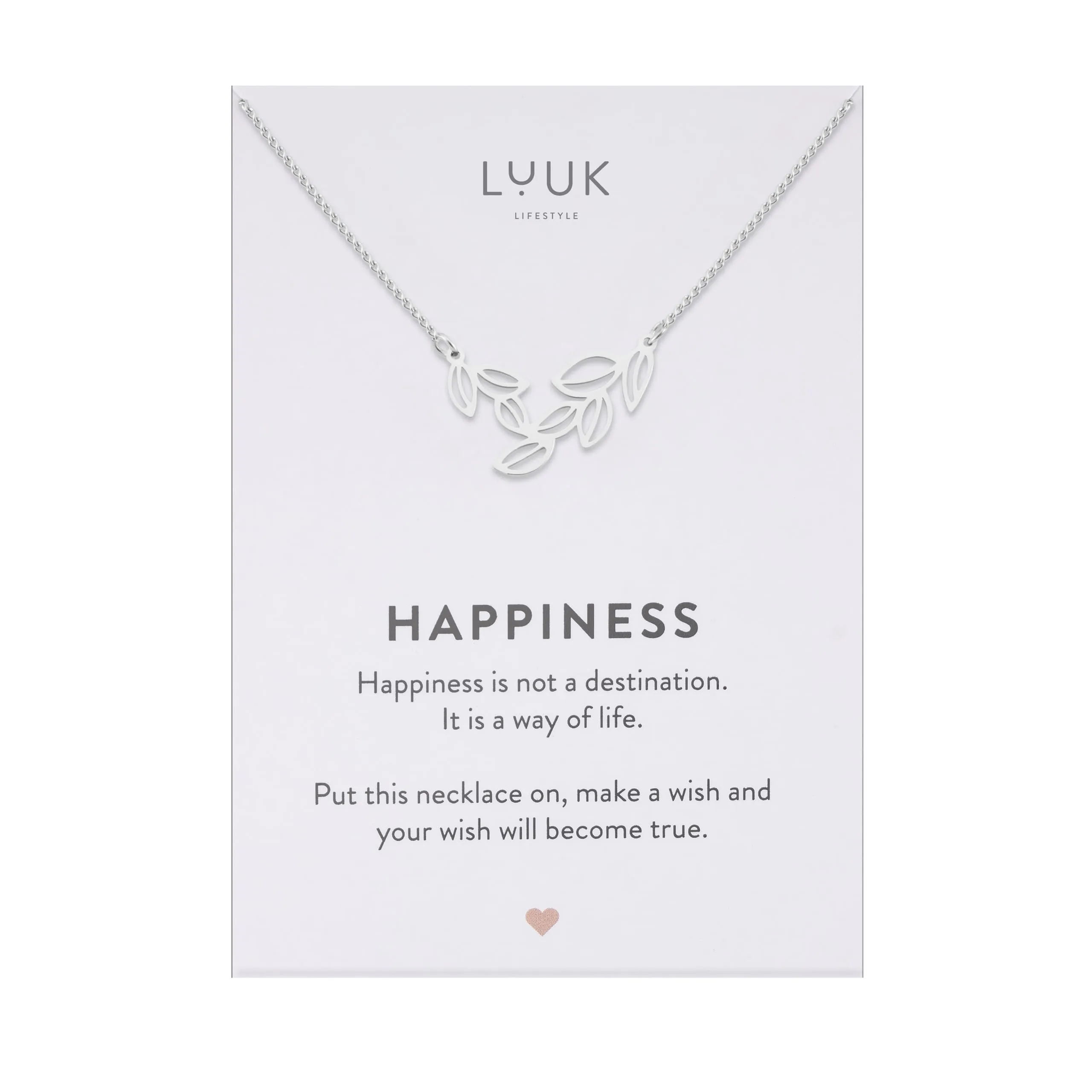 LUUK LIFESTYLE Collana con Ciondolo Ramo d'Ulivo, Argento, 50cm - immagine 1