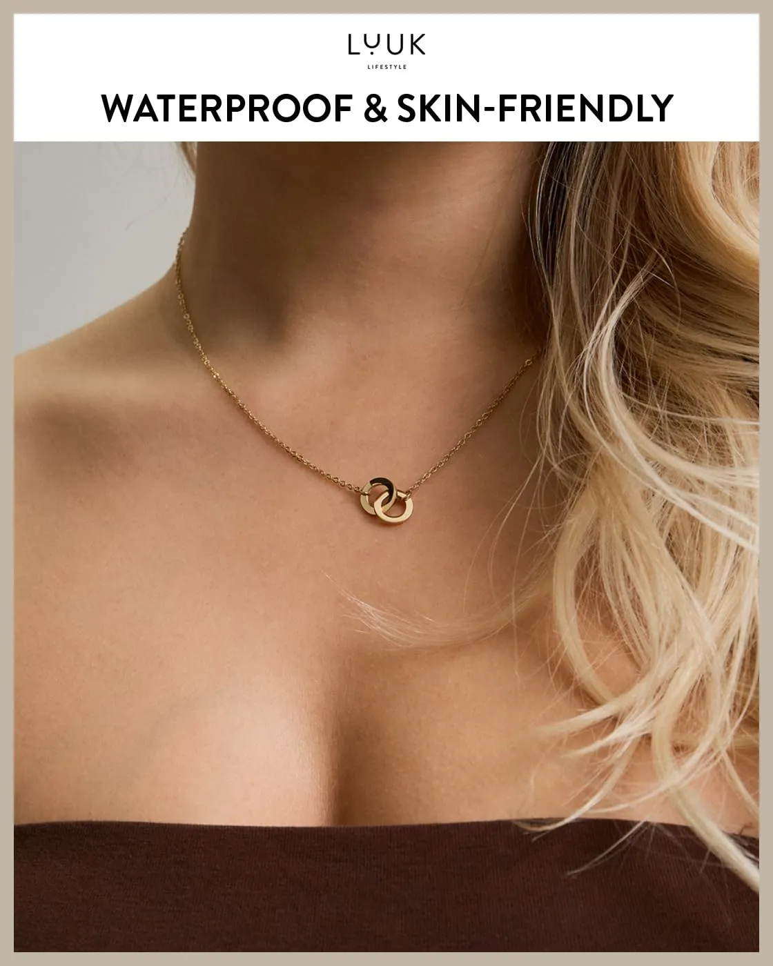 LUUK LIFESTYLE Collana con Ciondolo Infinito, Oro, 50cm - immagine 2