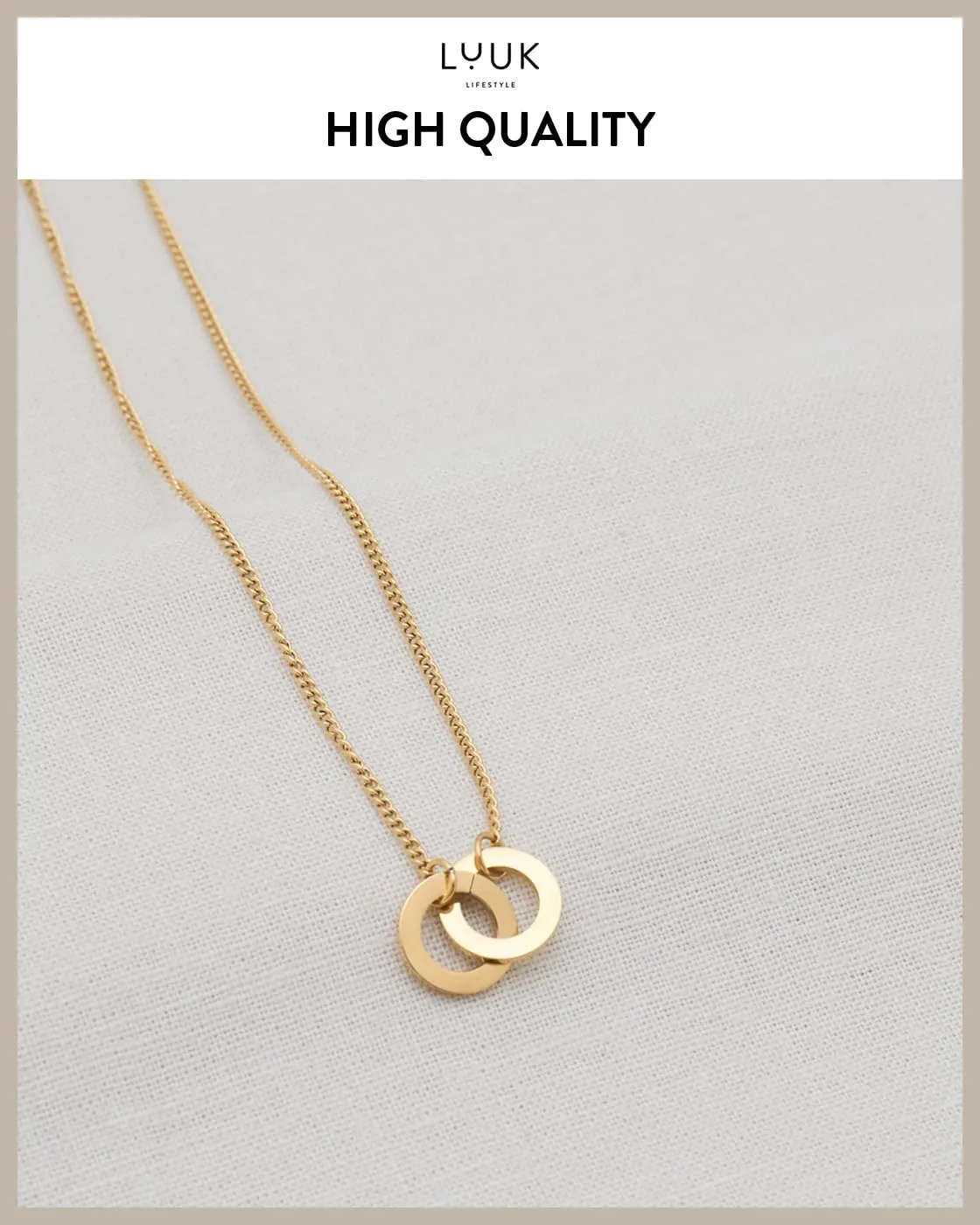 LUUK LIFESTYLE Collana con Ciondolo Infinito, Oro, 50cm - immagine 4