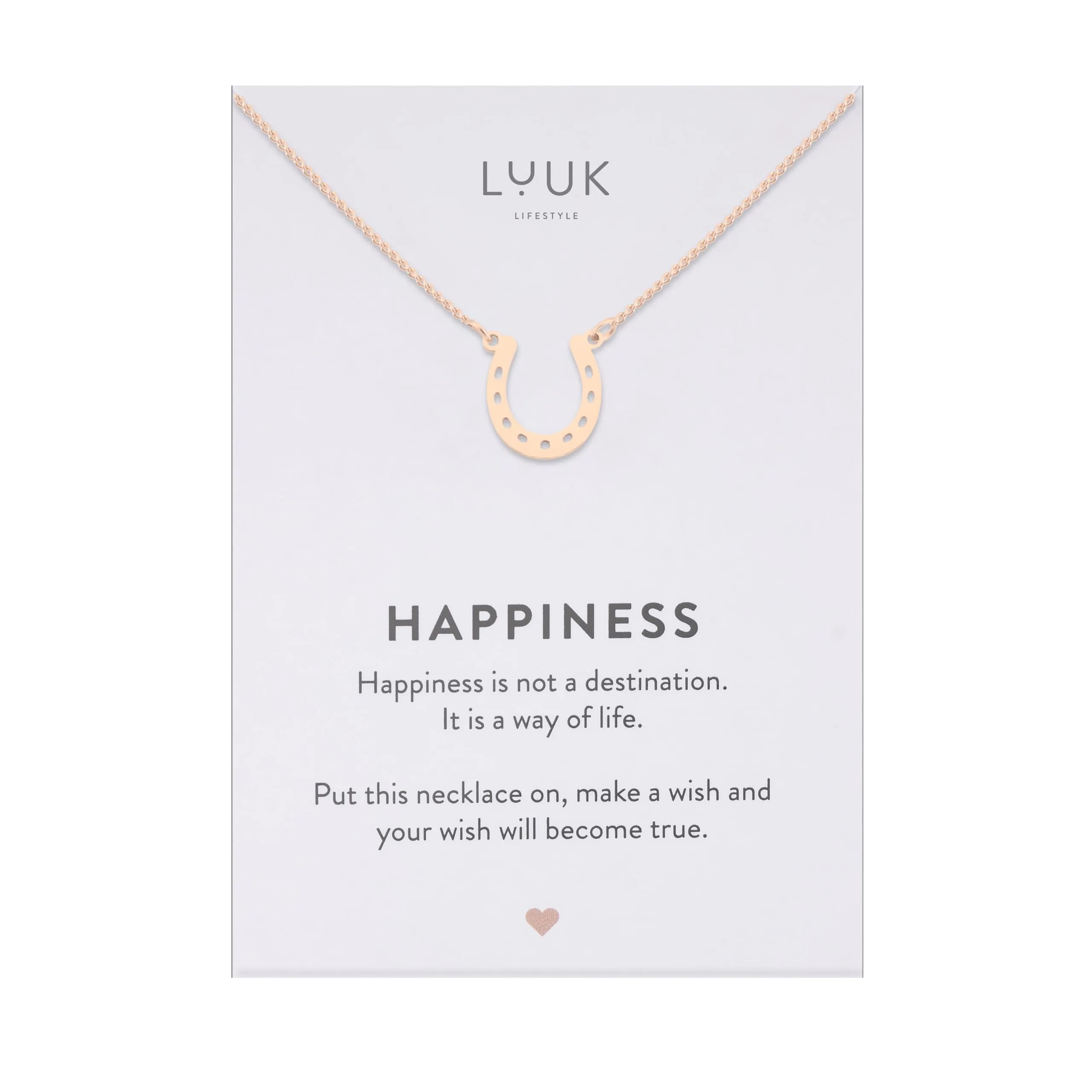 LUUK LIFESTYLE Collana Acciaio Inox con Ciondolo Zoccolo, Oro Rosa, 50cm - immagine 1