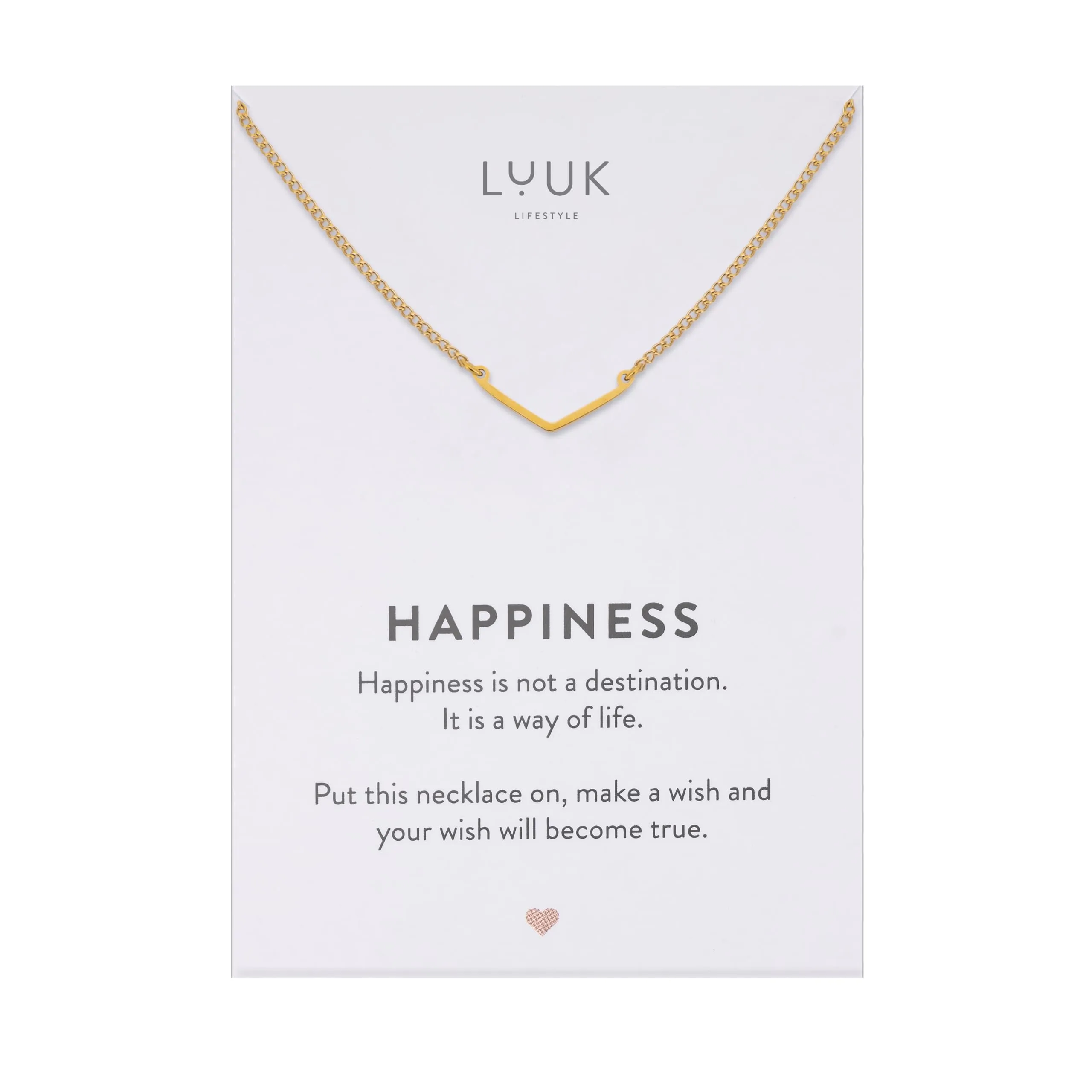 LUUK LIFESTYLE Collana con Ciondolo Chevron, Oro, 50cm - immagine 1