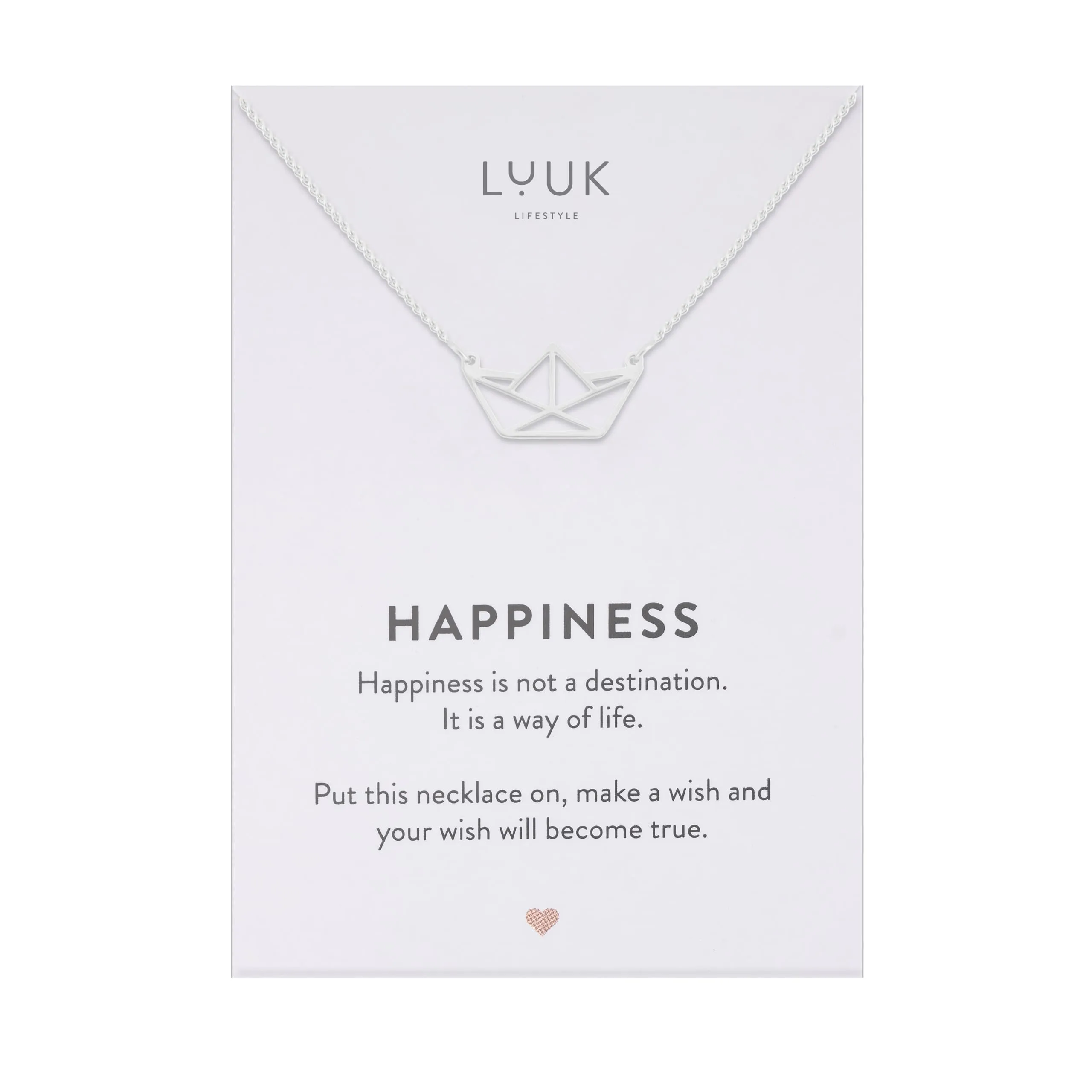 LUUK LIFESTYLE Collana con Ciondolo Nave, Argento, 50cm - immagine 1