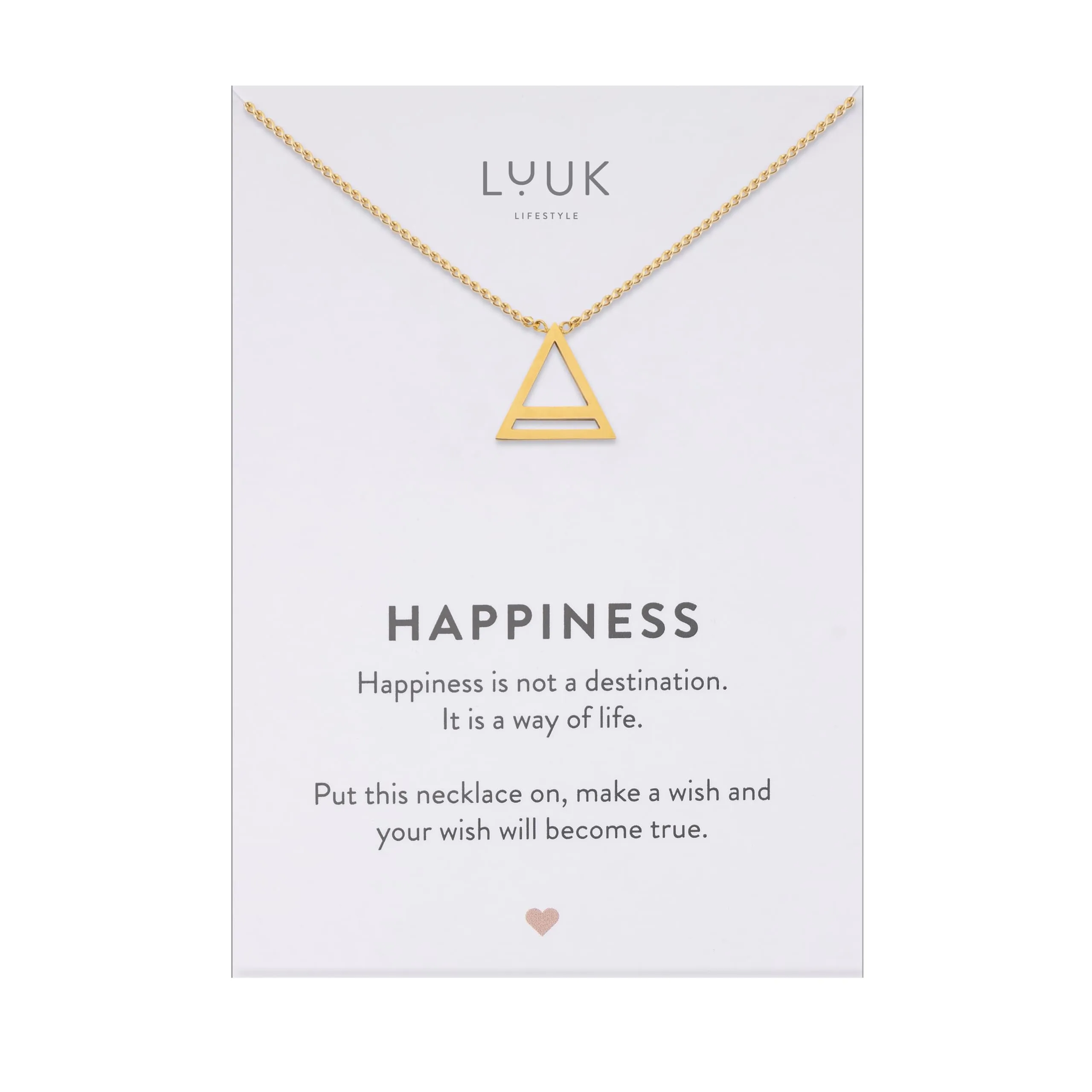 LUUK LIFESTYLE Collana con Ciondolo Triangolo, Oro, 50cm - immagine 1