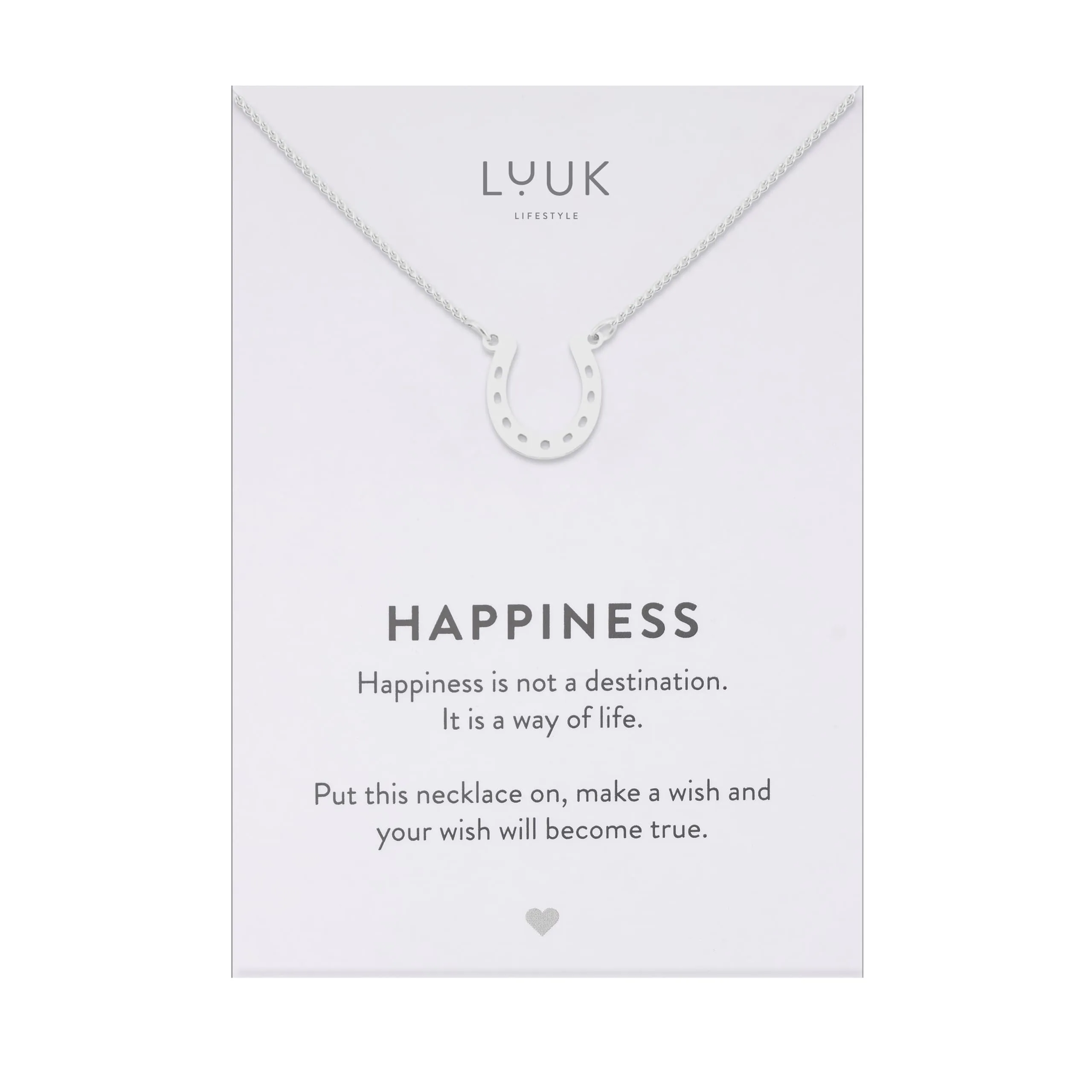 LUUK LIFESTYLE Collana Acciaio Inox con Ciondolo Zoccolo, Argento, 50cm - immagine 1