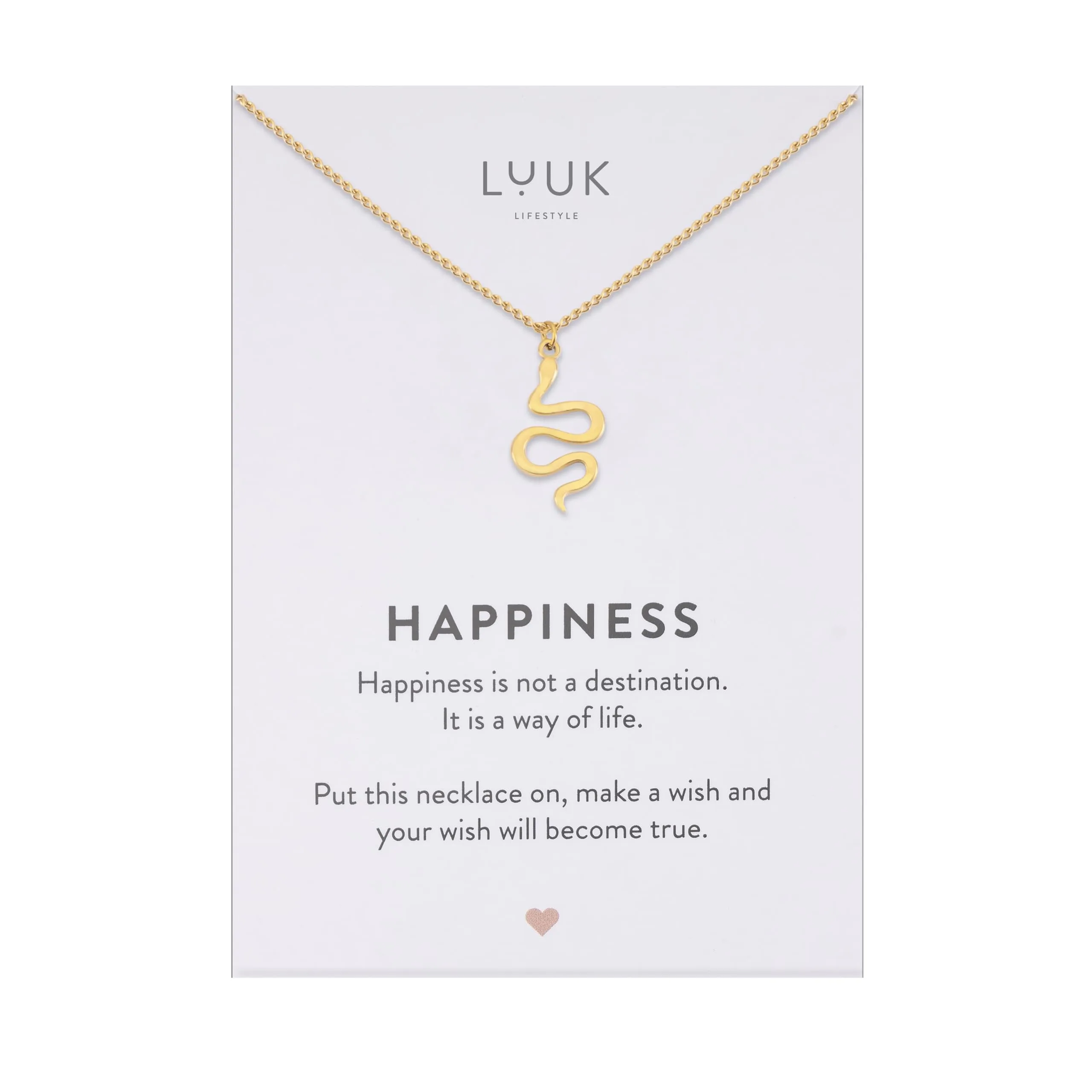 LUUK LIFESTYLE Collana Acciaio Inox con Ciondolo Serpente, Oro, 50cm - immagine 1
