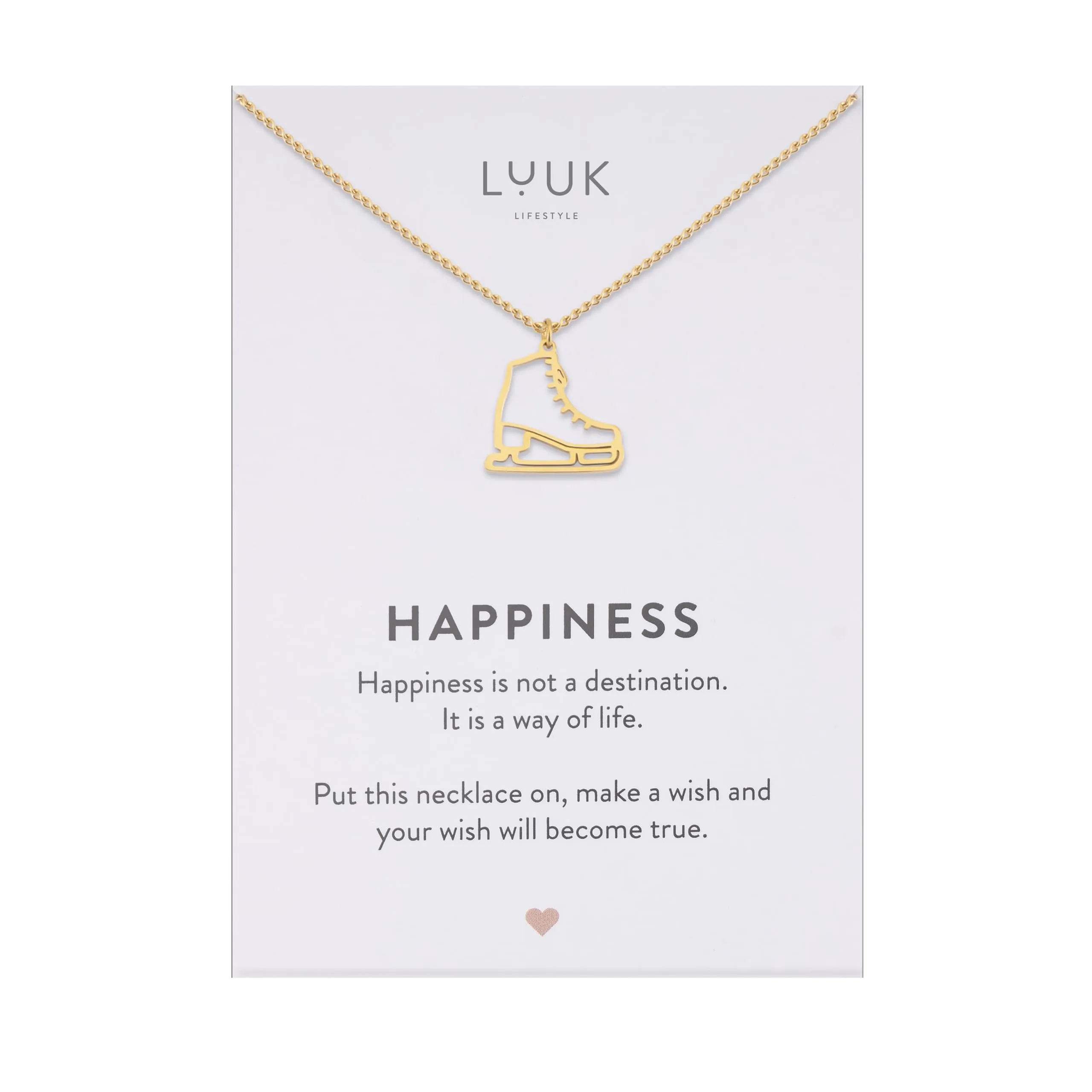 LUUK LIFESTYLE Collana con Ciondolo Pattino da Ghiaccio, Oro, 50cm - immagine 1