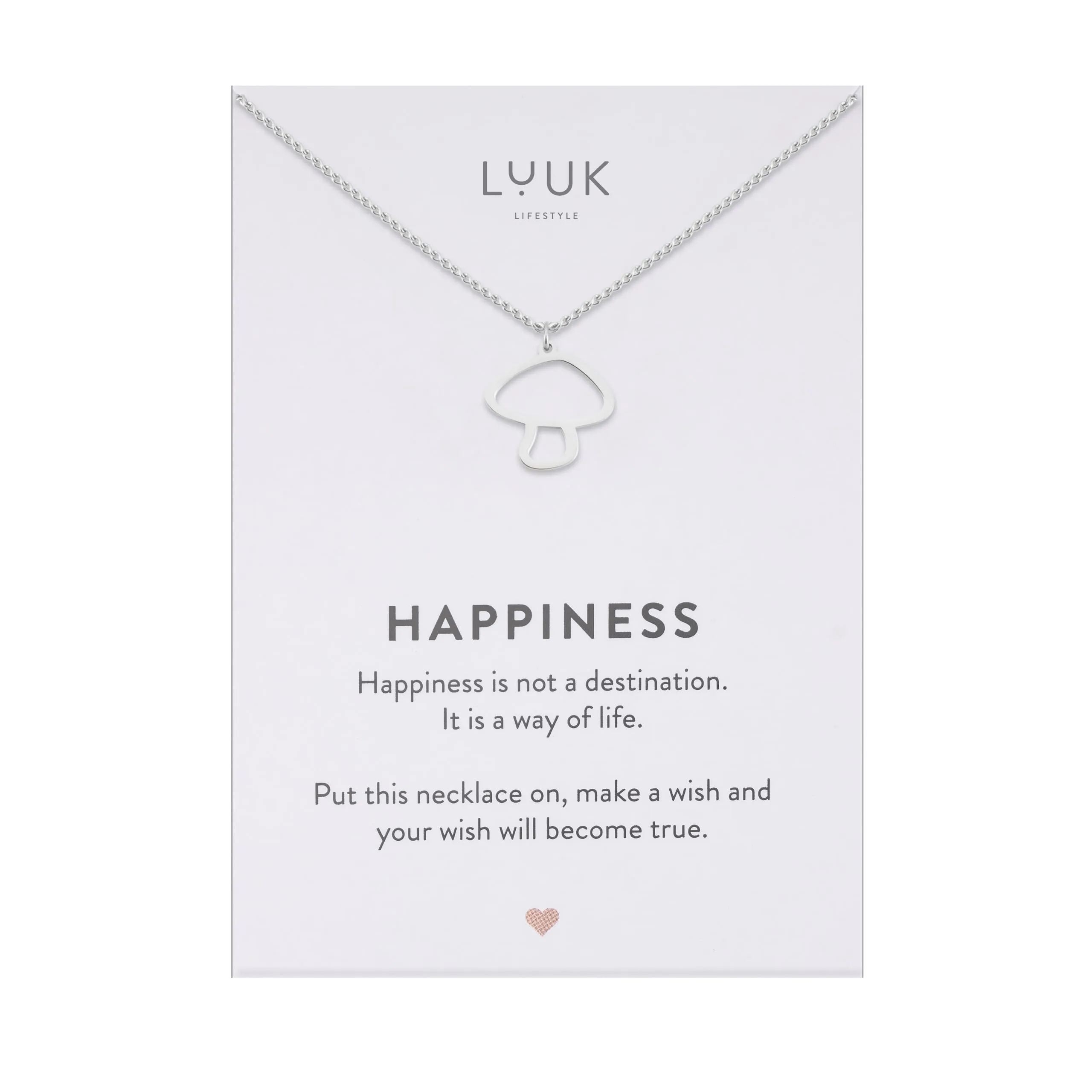 LUUK LIFESTYLE Collana con Ciondolo Fungo, Argento, 50cm - immagine 1