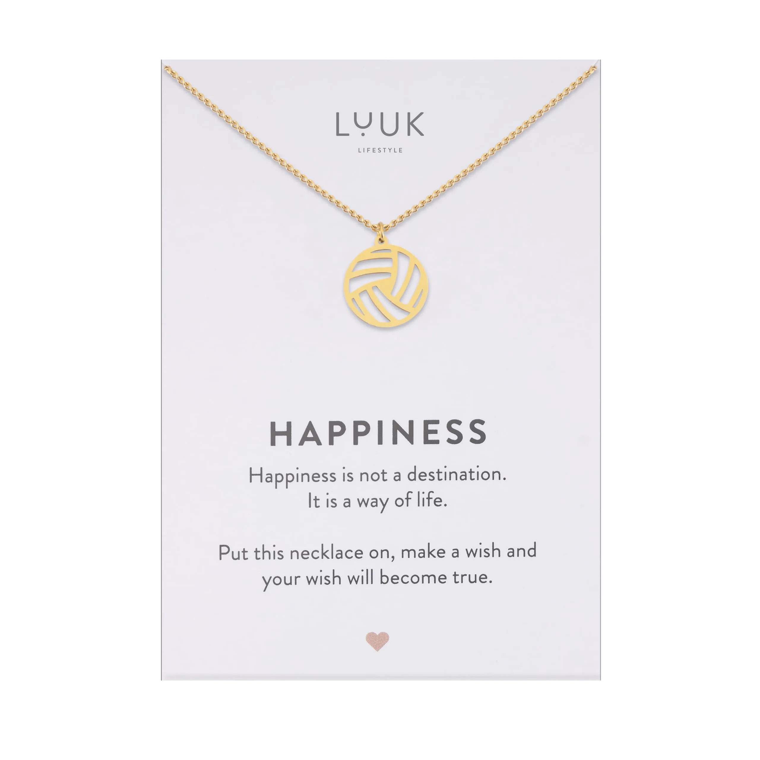 LUUK LIFESTYLE Collana con Ciondolo Pallavolo, Oro, 50cm - immagine 1