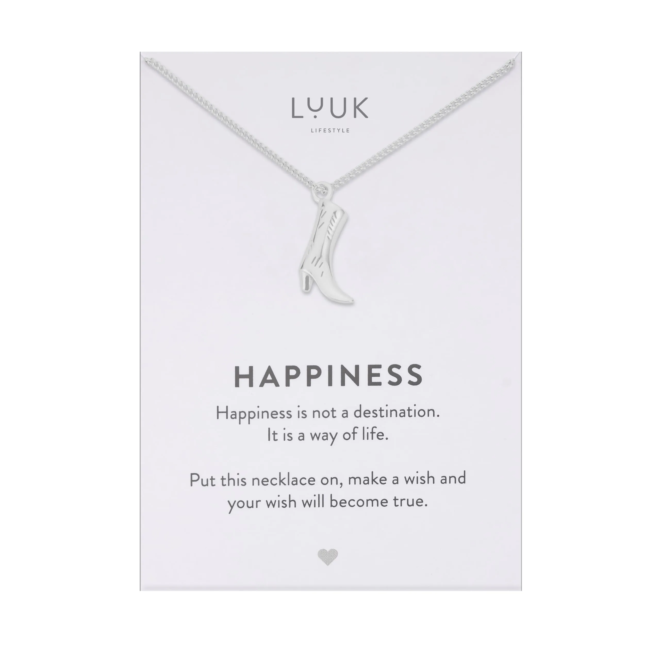LUUK LIFESTYLE Collana con Ciondolo Stivale da Cowboy, Oro Rosa, 50cm - immagine 1