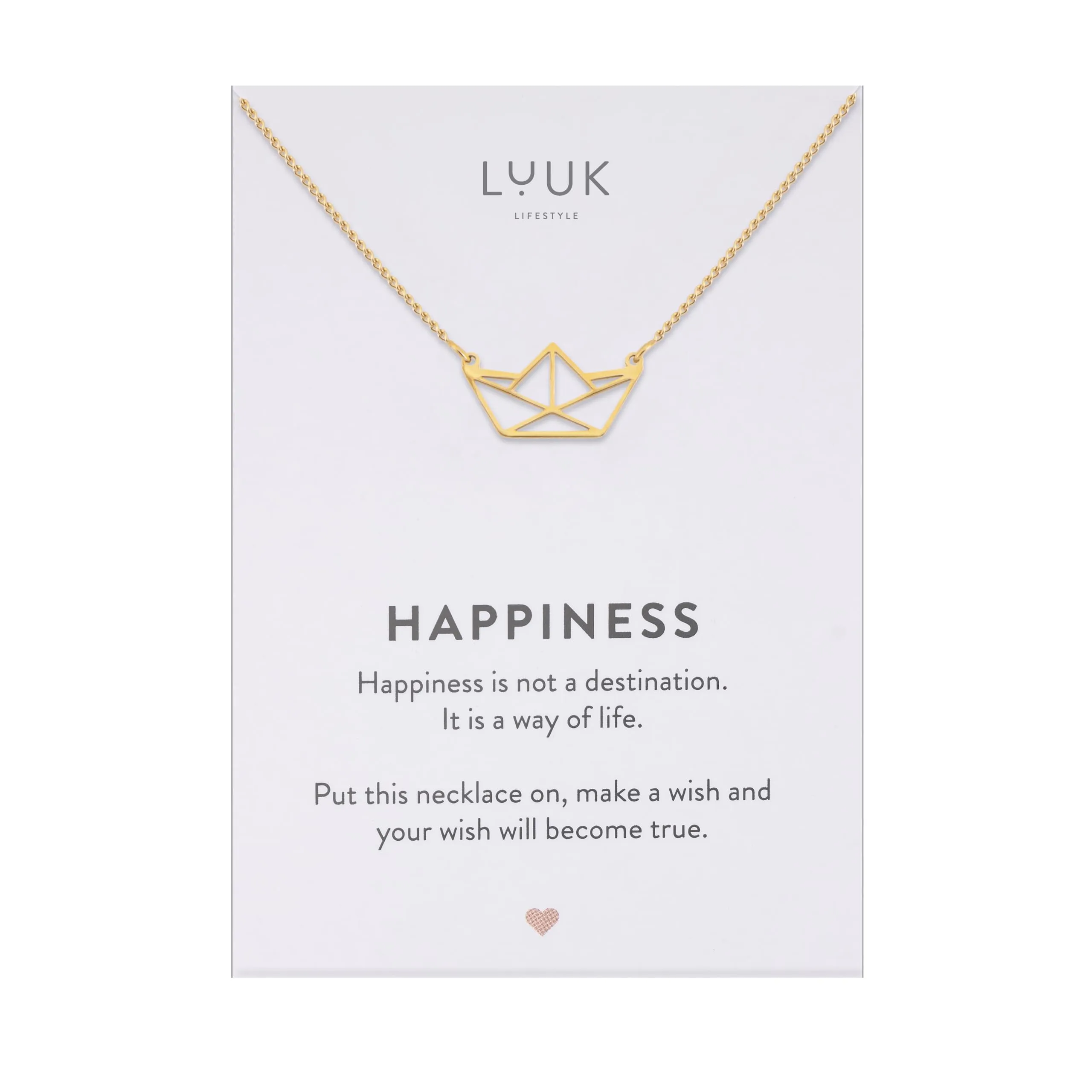 LUUK LIFESTYLE Collana con Ciondolo Nave, Oro, 50cm - immagine 1