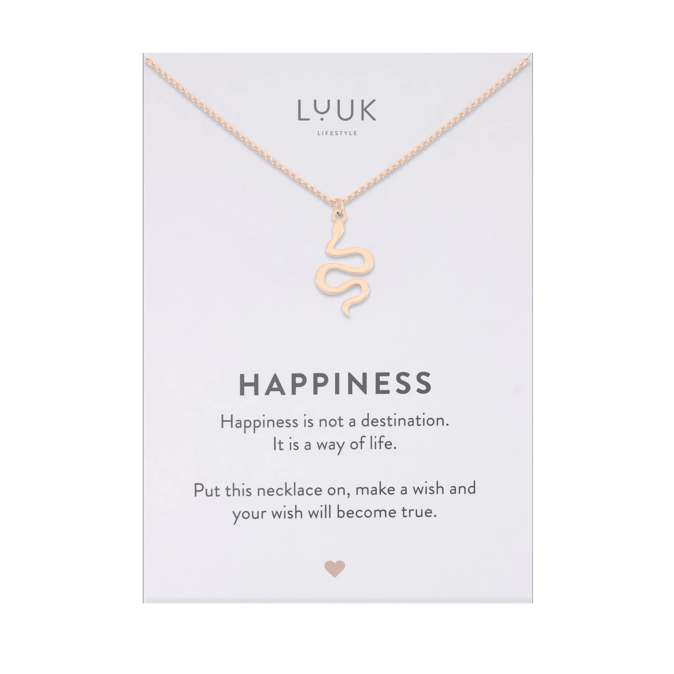 LUUK LIFESTYLE Collana Acciaio Inox con Ciondolo Serpente, Oro Rosa, 50cm - immagine 1
