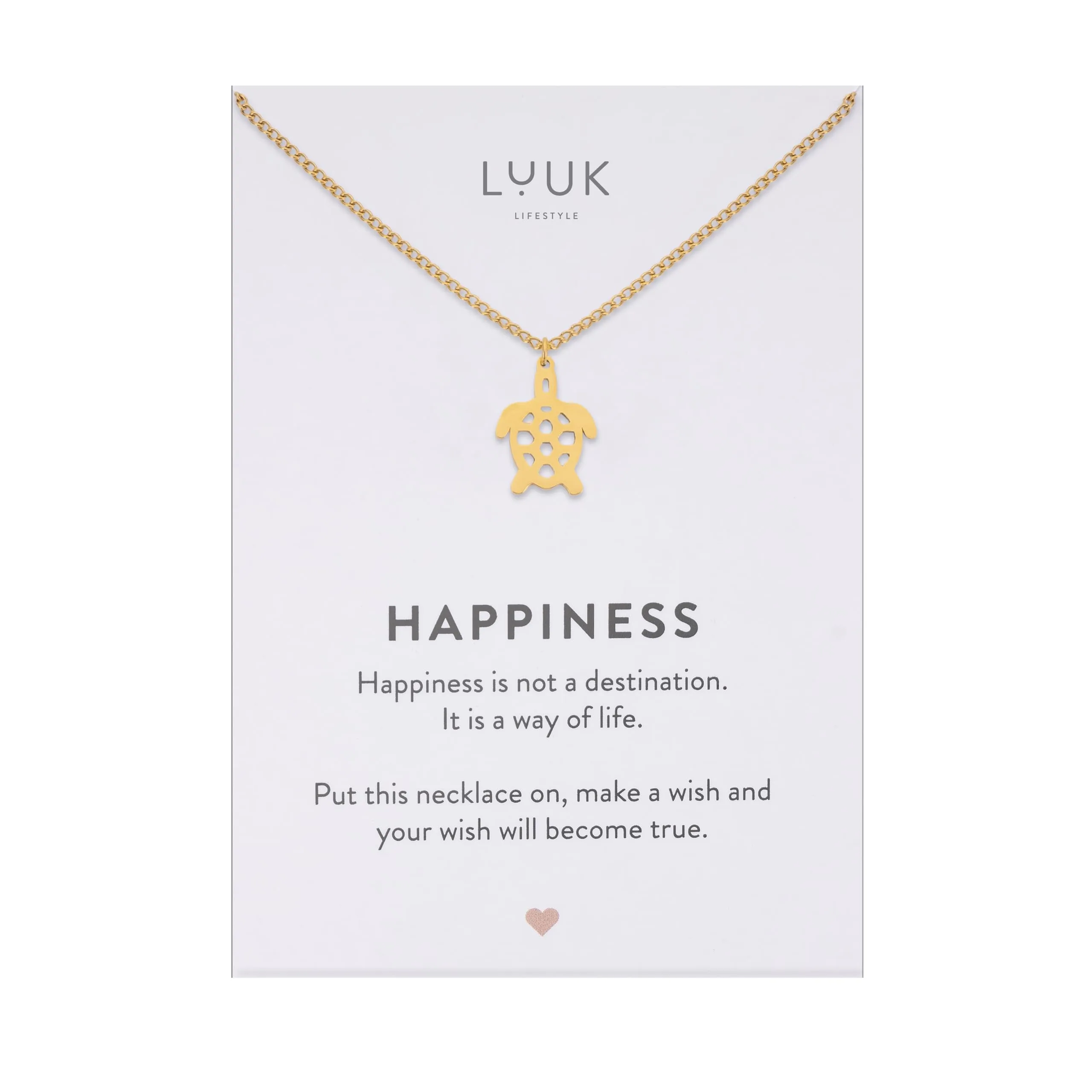 LUUK LIFESTYLE Collana Acciaio Inox con Ciondolo Tartaruga, Oro, 50cm - immagine 1
