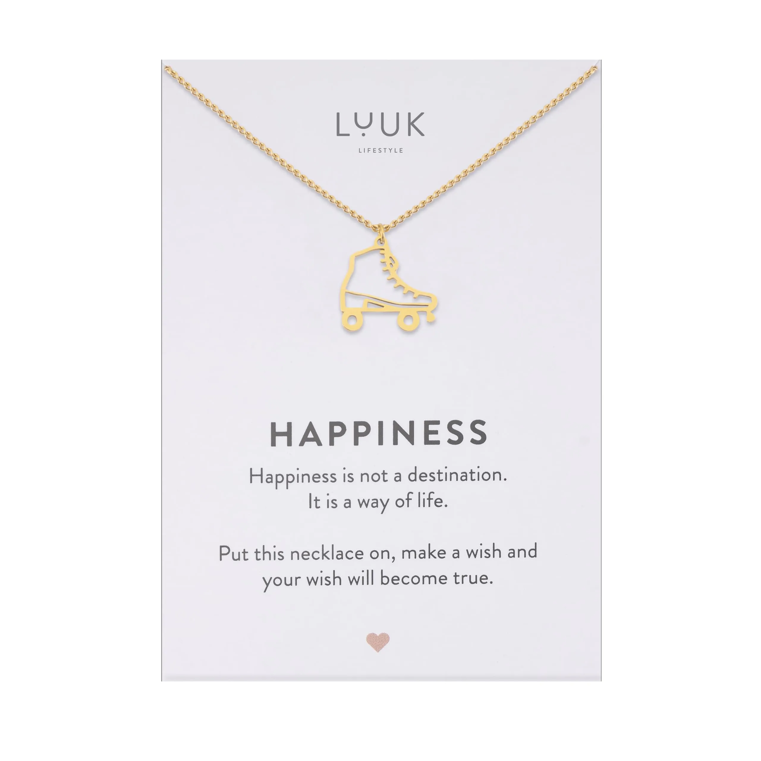 LUUK LIFESTYLE Collana con Ciondolo Pattino a Rotelle, Oro, 50cm - immagine 1