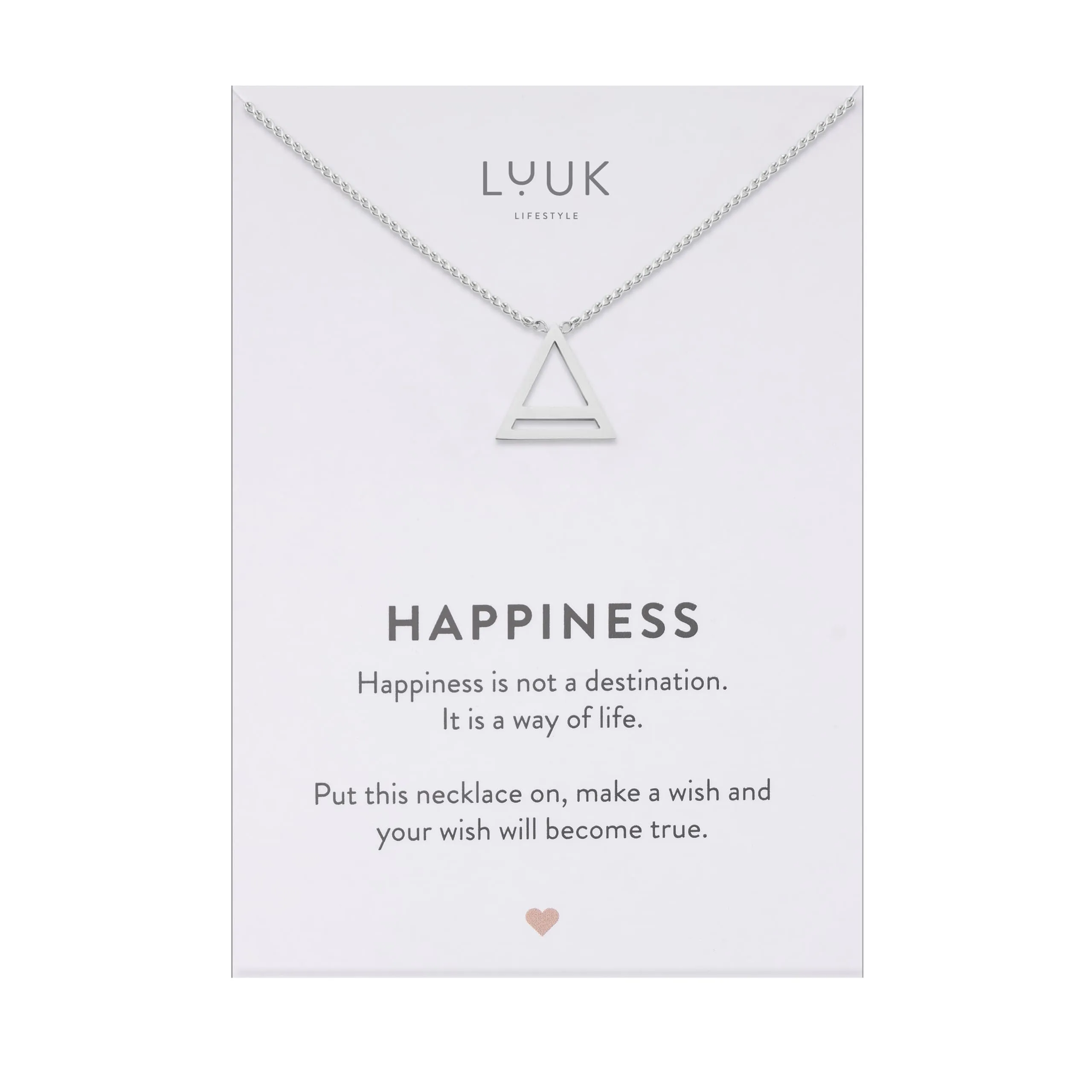 LUUK LIFESTYLE Collana con Ciondolo Triangolo, Argento, 50cm - immagine 1