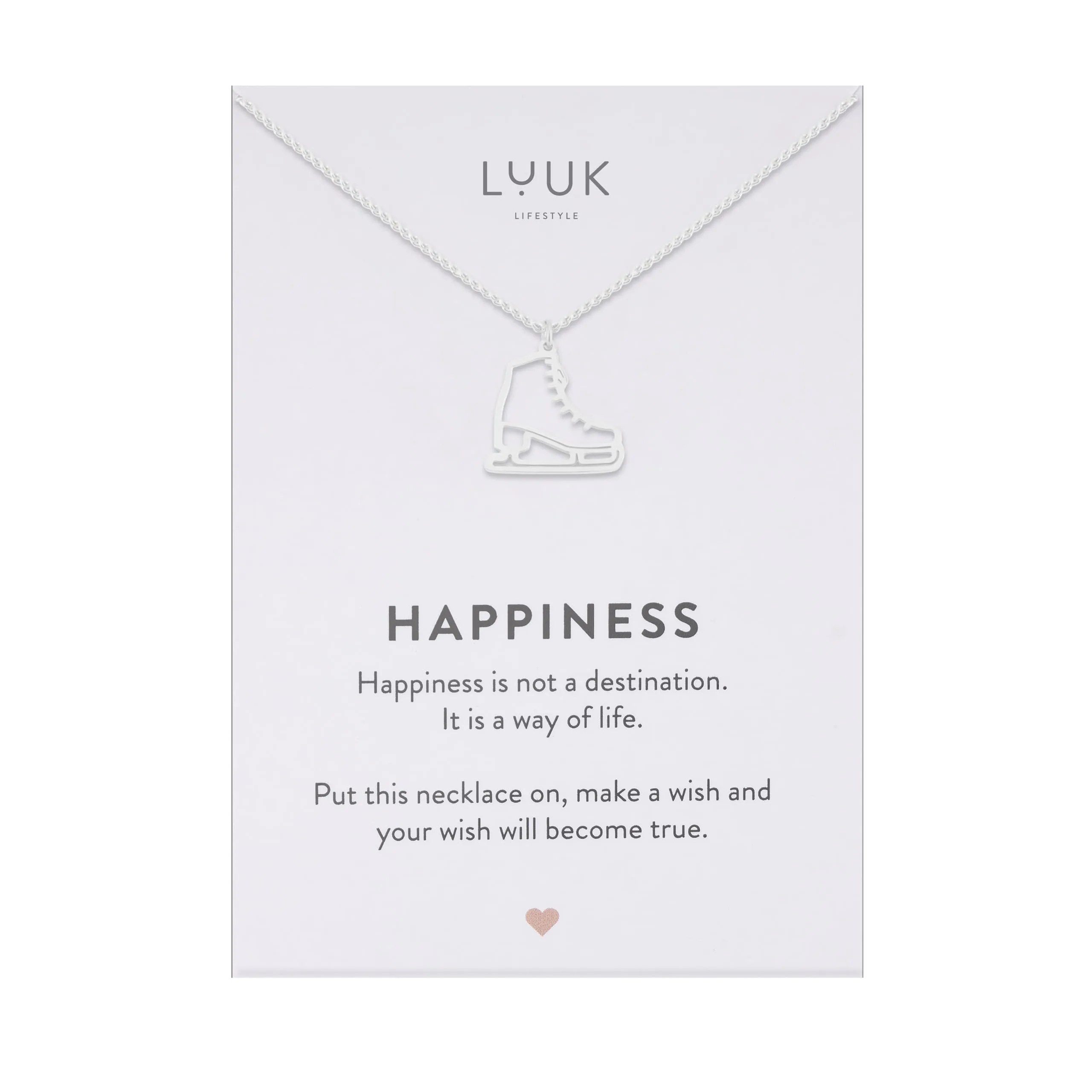 LUUK LIFESTYLE Collana con Ciondolo Pattino da Ghiaccio, Argento, 50cm - immagine 1