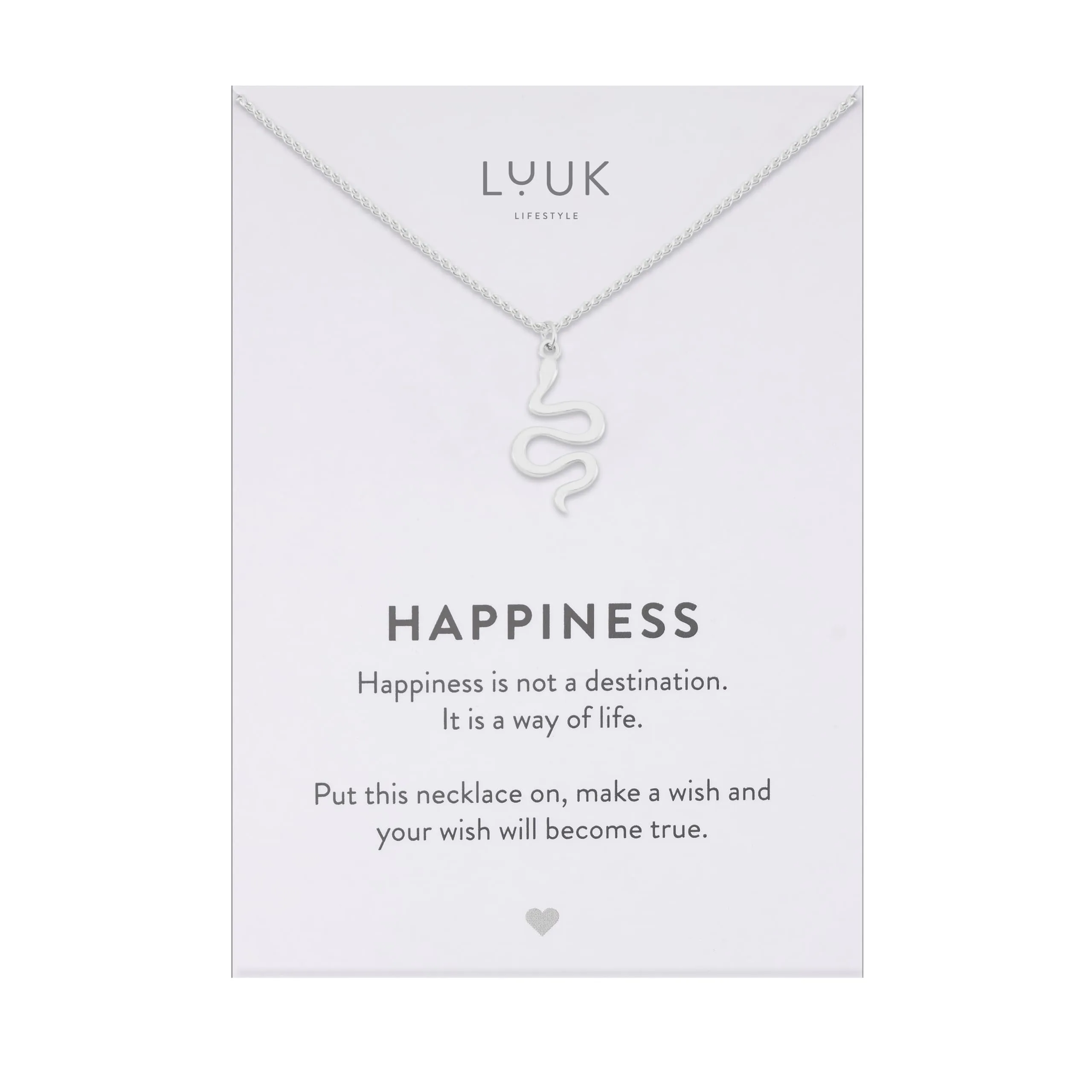 LUUK LIFESTYLE Collana Acciaio Inox con Ciondolo Serpente, Argento, 50cm - immagine 1