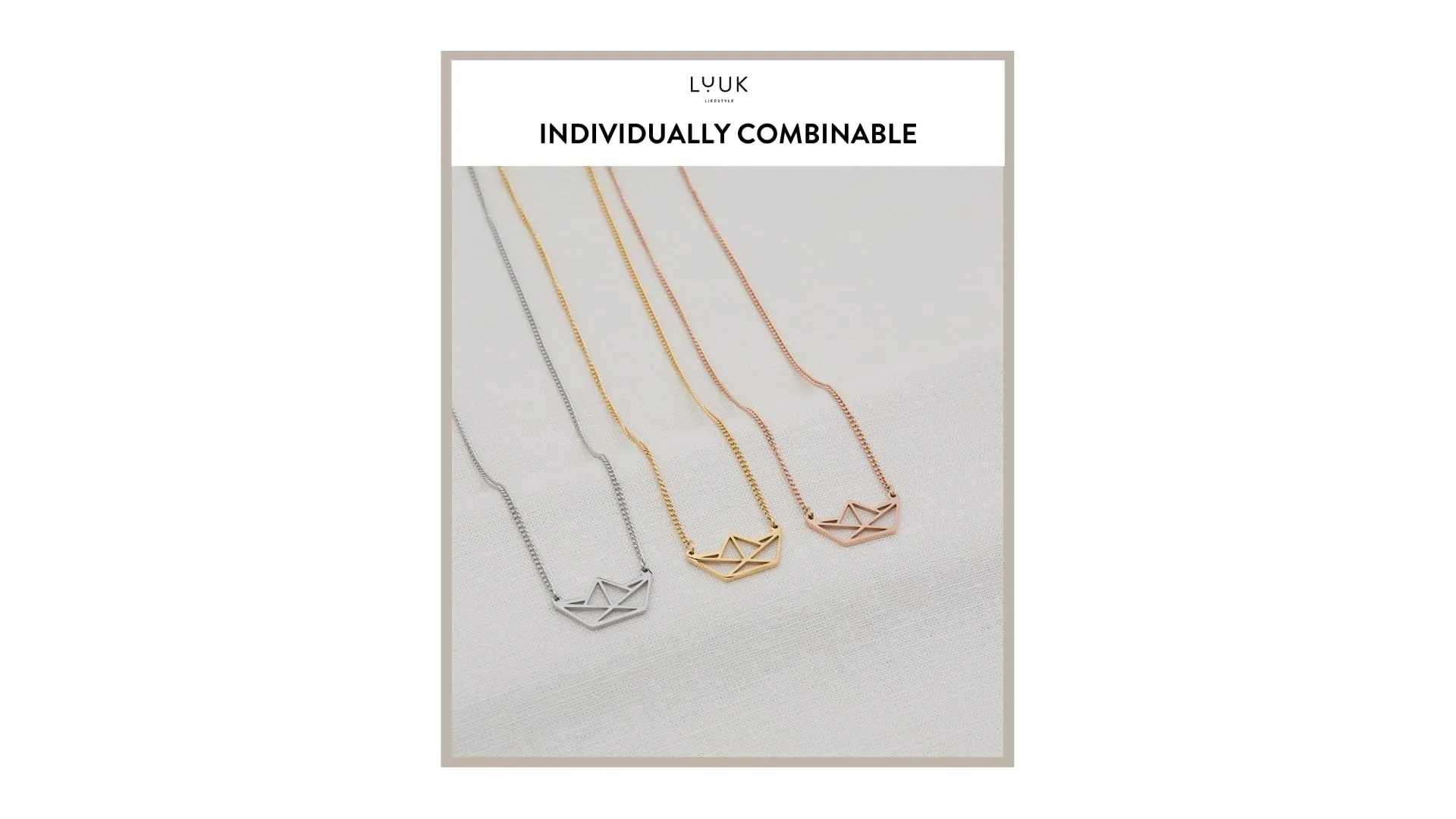 LUUK LIFESTYLE Collana con Ciondolo Nave, Oro Rosa, 50cm - immagine 5