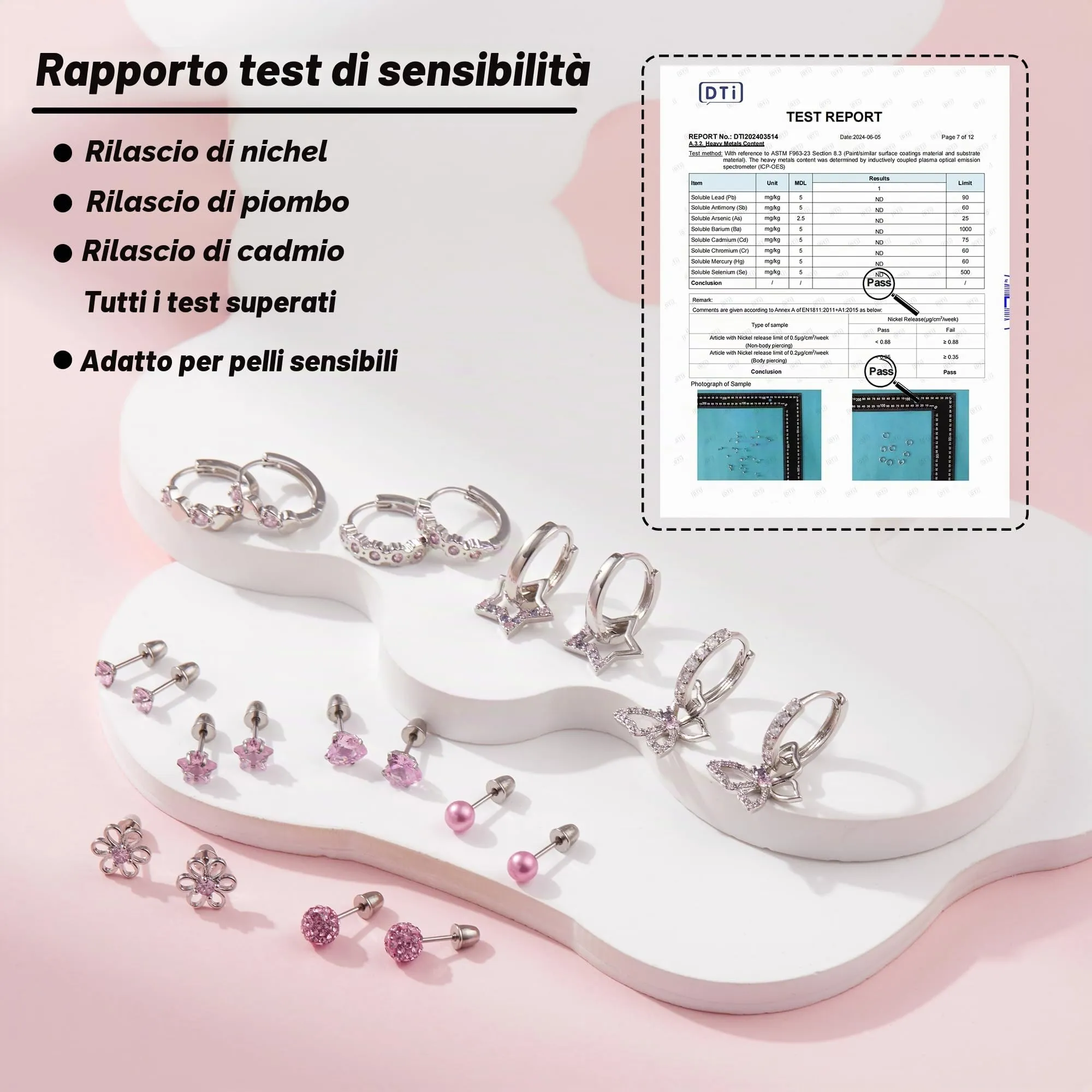 LOFITOR 10 Paia Orecchini a Vite Ipoallergenici, Acciaio Chirurgico, Piccoli Huggie, Pendenti CZ Stella Farfalla, Set Stud a Vite per Orecchie Sensibili Donne Ragazze Rosa - immagine 2