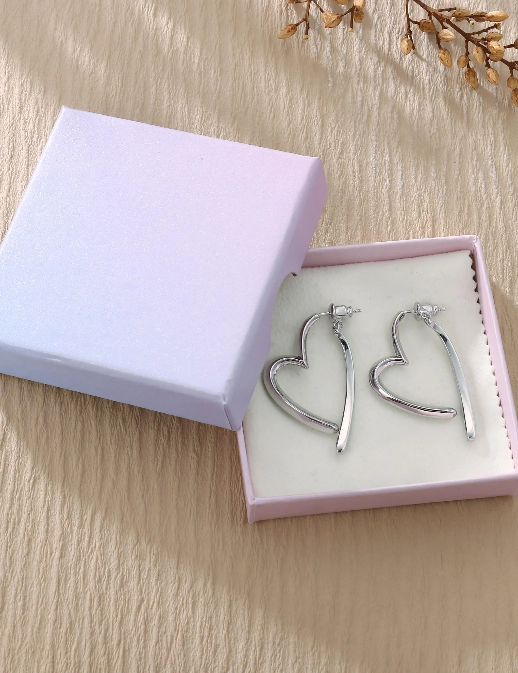 Adramata Orecchini Donna Cerchio Con Cuore Perni In Argento 925 - immagine 3