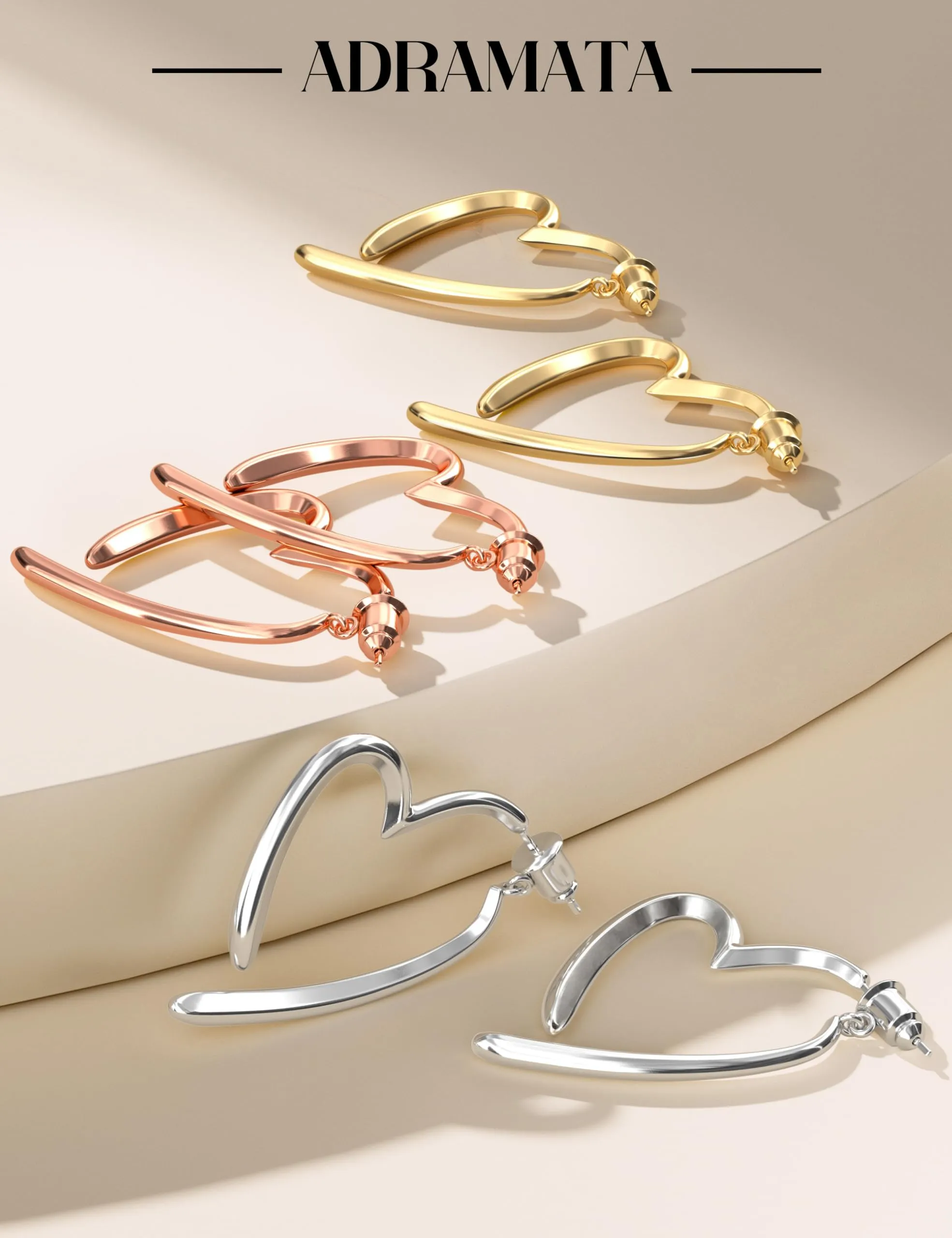 Adramata Orecchini Donna Cerchio Con Cuore Perni In Argento 925 - immagine 5
