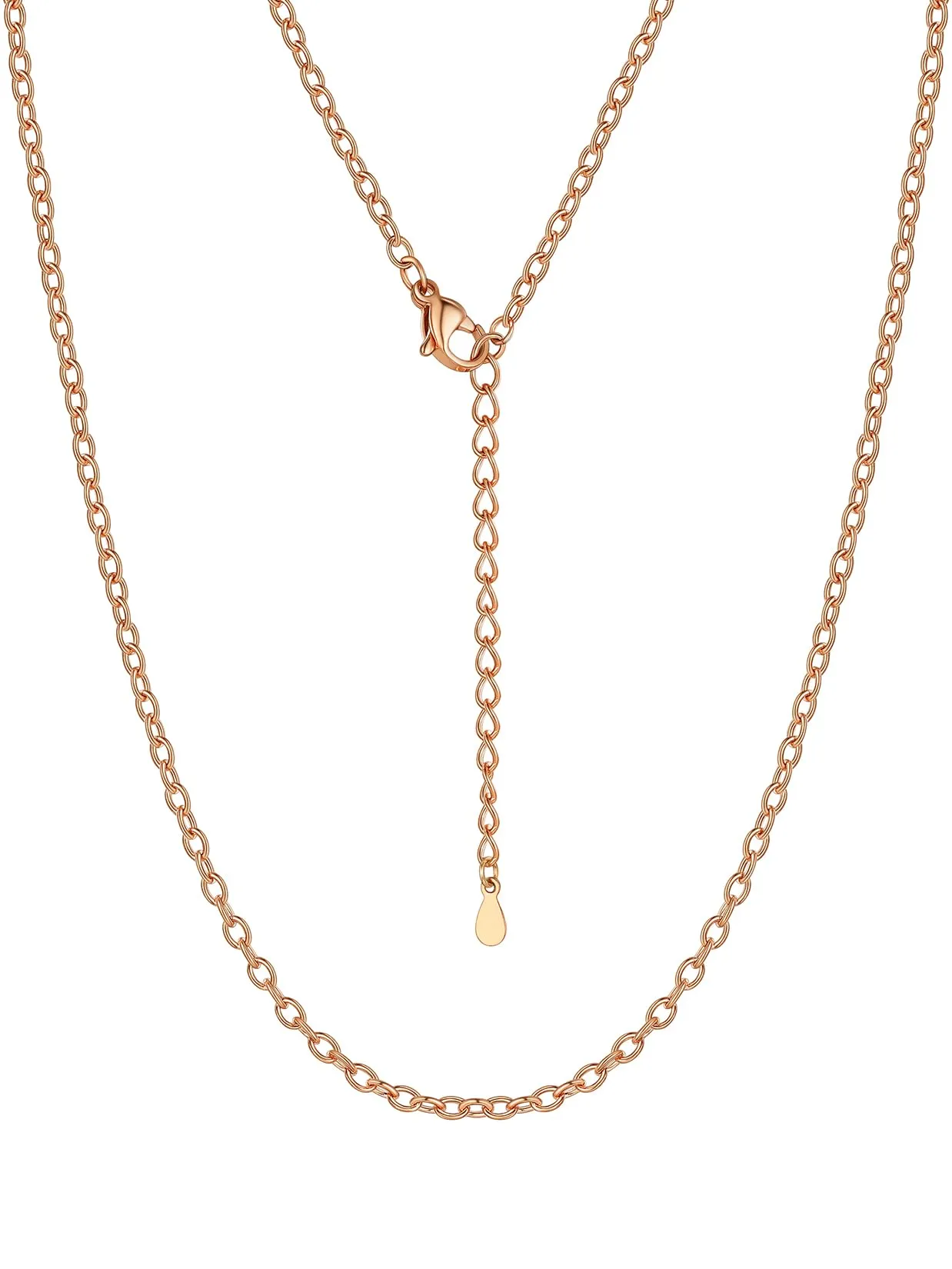 Suplight Collana Donna Oro Rosa a Catenina Rolò Sottile 2,5mm Catenina Oro Rosa Donna Lunghezza 56cm Collana da Donne Sottile per Ricambio Ciondolo Catena Scintillante Regalo per Compleanno - immagine 1