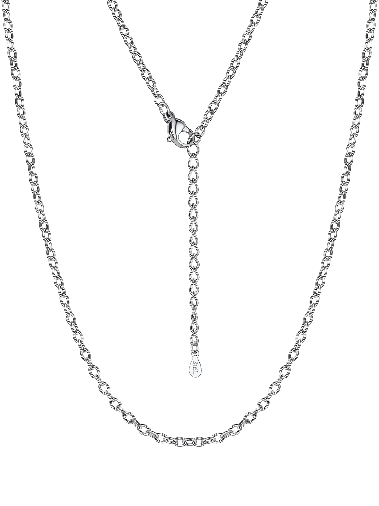 Suplight Collana Donna a Catenina Rolò Sottile 2,5mm Collana Acciaio Donna Lunghezza 61cm Collana Acciaio Inossidabile per Ciondolo Regalo per Anniversario Compleanno - immagine 1