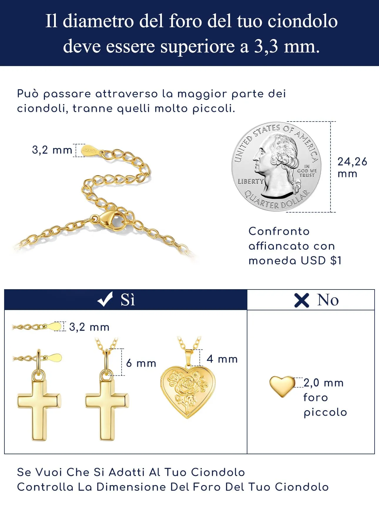 Suplight Collana Donna Oro a Catenina Rolò Sottile 2,5mm Catenina Oro Donna Lunghezza 41cm Collana da Donne Sottile per Ricambio Ciondolo Catena Scintillante Regalo per Compleanno - immagine 6