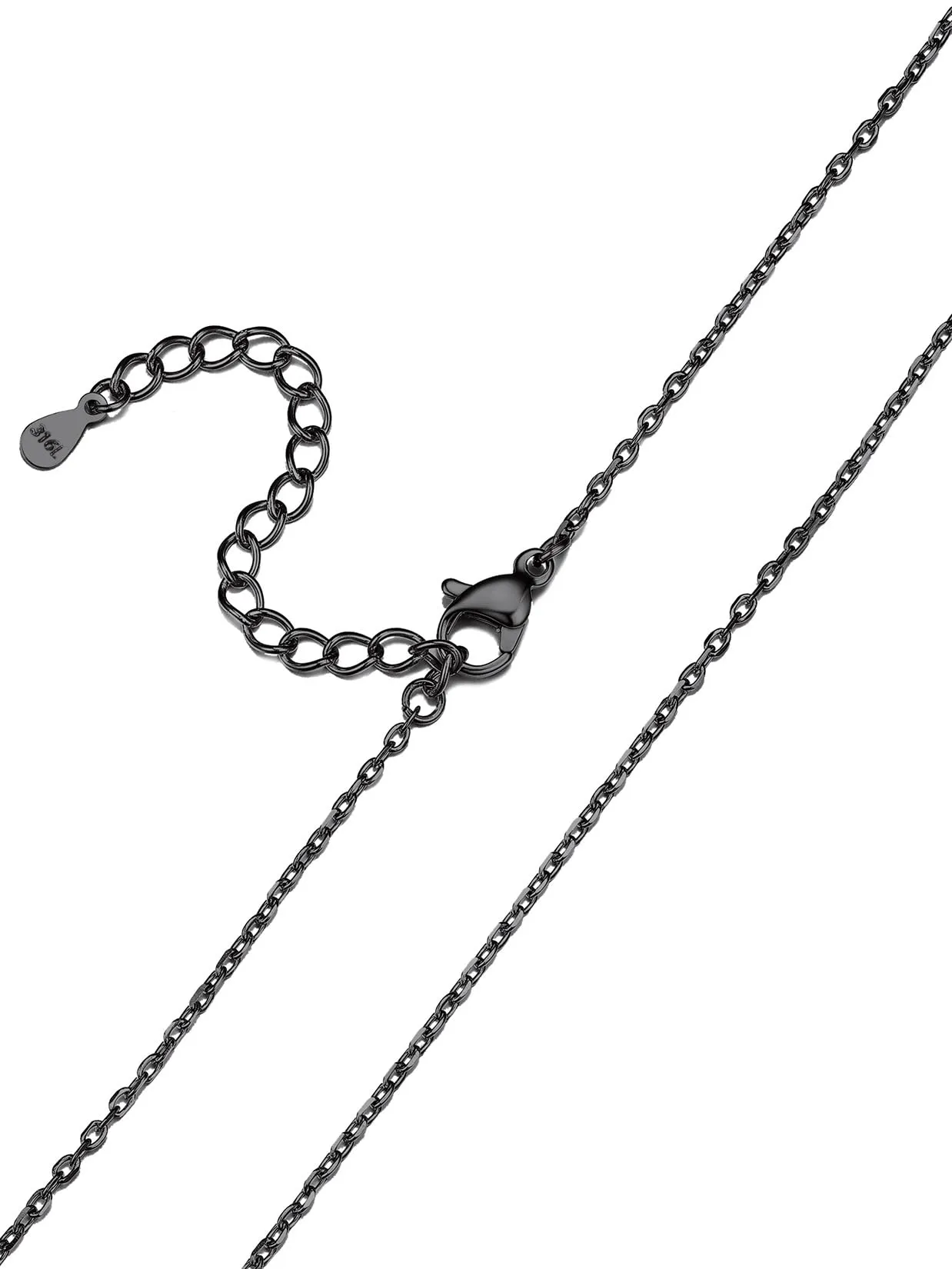 Suplight Collana Donna Nero Rolò a Catenina Sottile 1,4mm in Acciaio Inossidabile Catenina Nero Donna Lunghezza 51cm Catena per Ciondolo Impermeabile Confezione Regalo - immagine 1