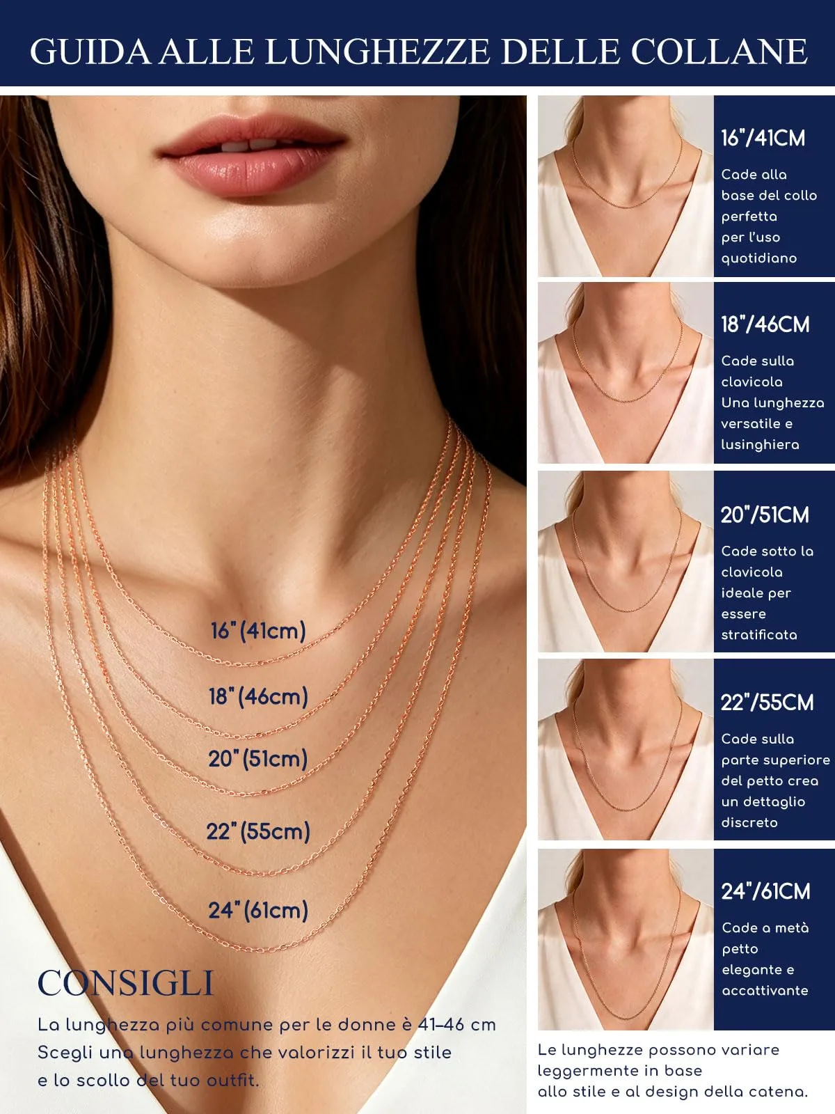 Suplight Collana Donna Oro Rosa Rolò a Catenina Sottile 1,4mm in Acciaio Inossidabile Catenina Oro Rosa Donna Lunghezza 51cm Catena per Ciondolo Impermeabile Confezione Regalo - immagine 5