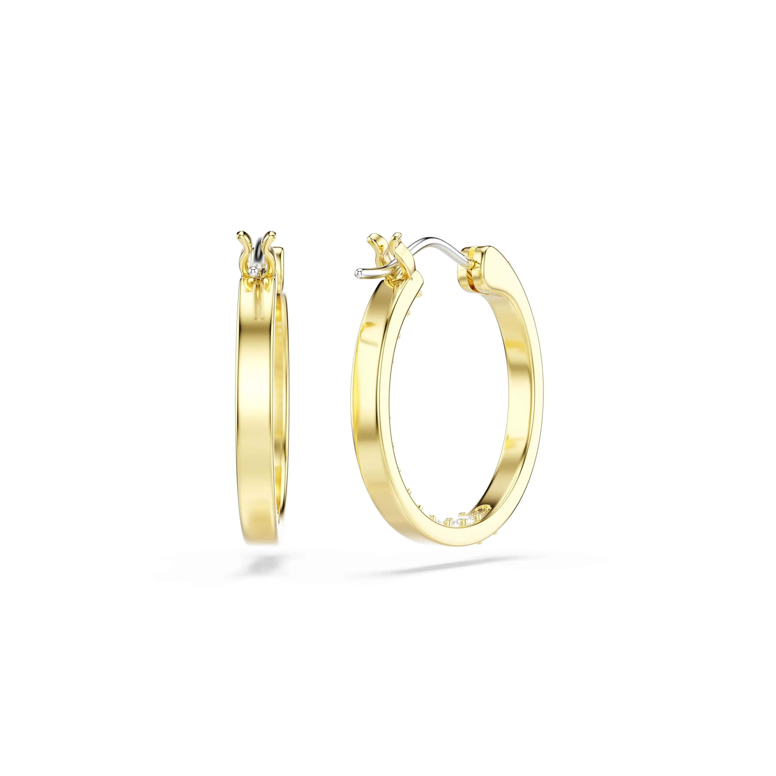 Swarovski Sommerset Orecchini a Cerchio Piccoli, Gioielli Versatili per Occasioni Speciali con Pavé di Cristalli Cry Swarovski, Placcatura in Tonalità Oro, 2 x 0,2 cm, peso (singolo orecchino) 1,1 g - immagine 4