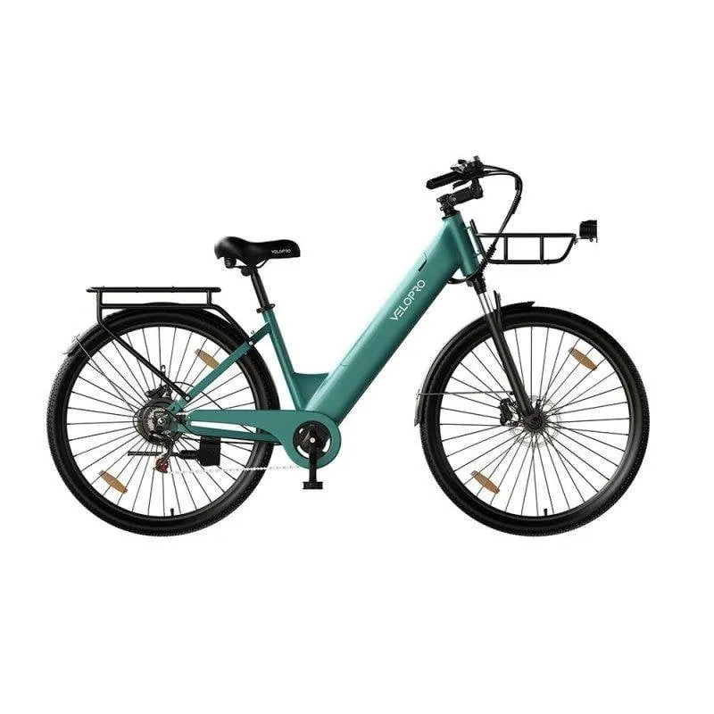 Bicicletta elettrica urbana VELOPRO C1 PRO verde scuro 36 V 18 Ah - immagine 1