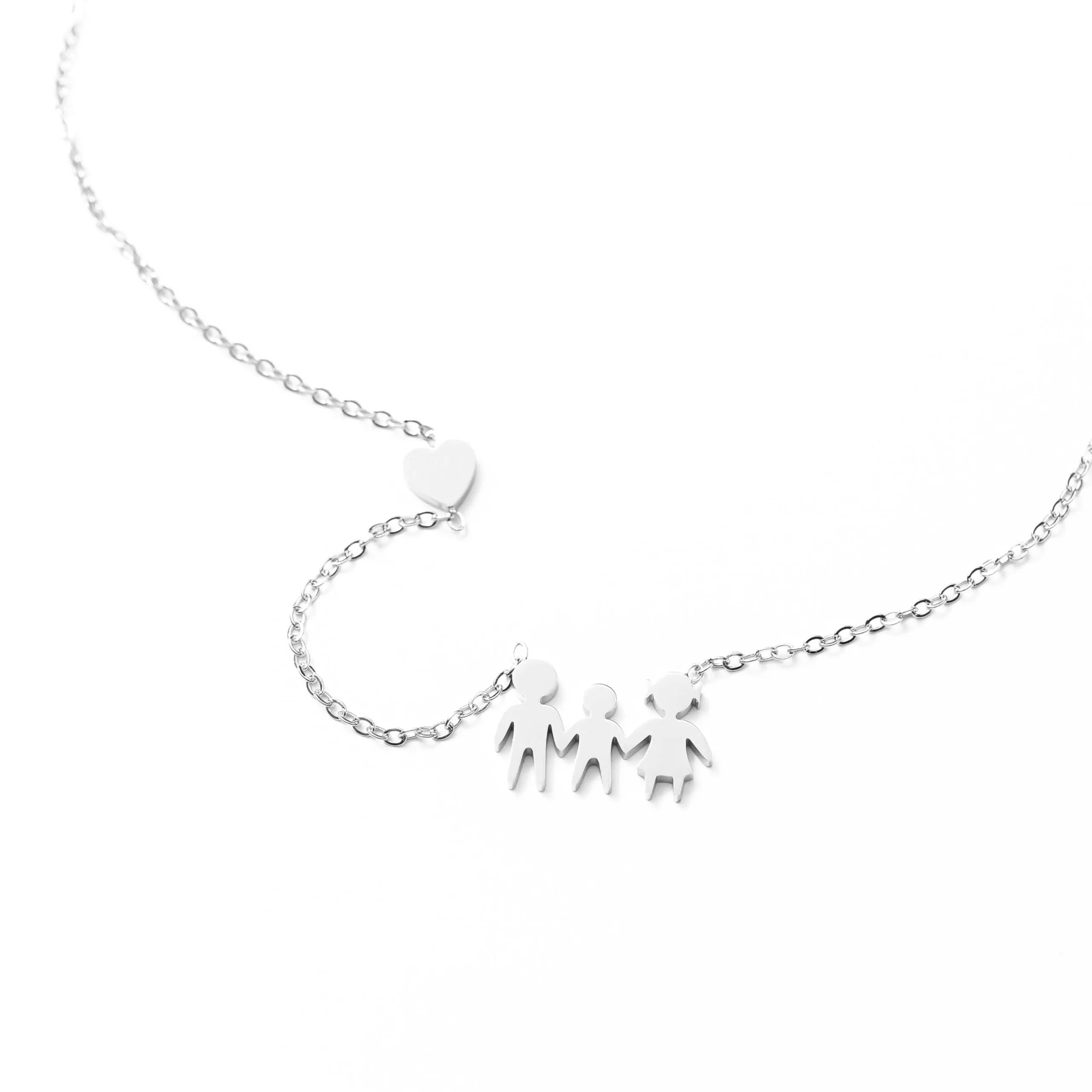 MAPIMANIA - Collana donna girocollo con ciondolo famiglia in acciaio inossidabile, idea regalo personalizzata - immagine 1