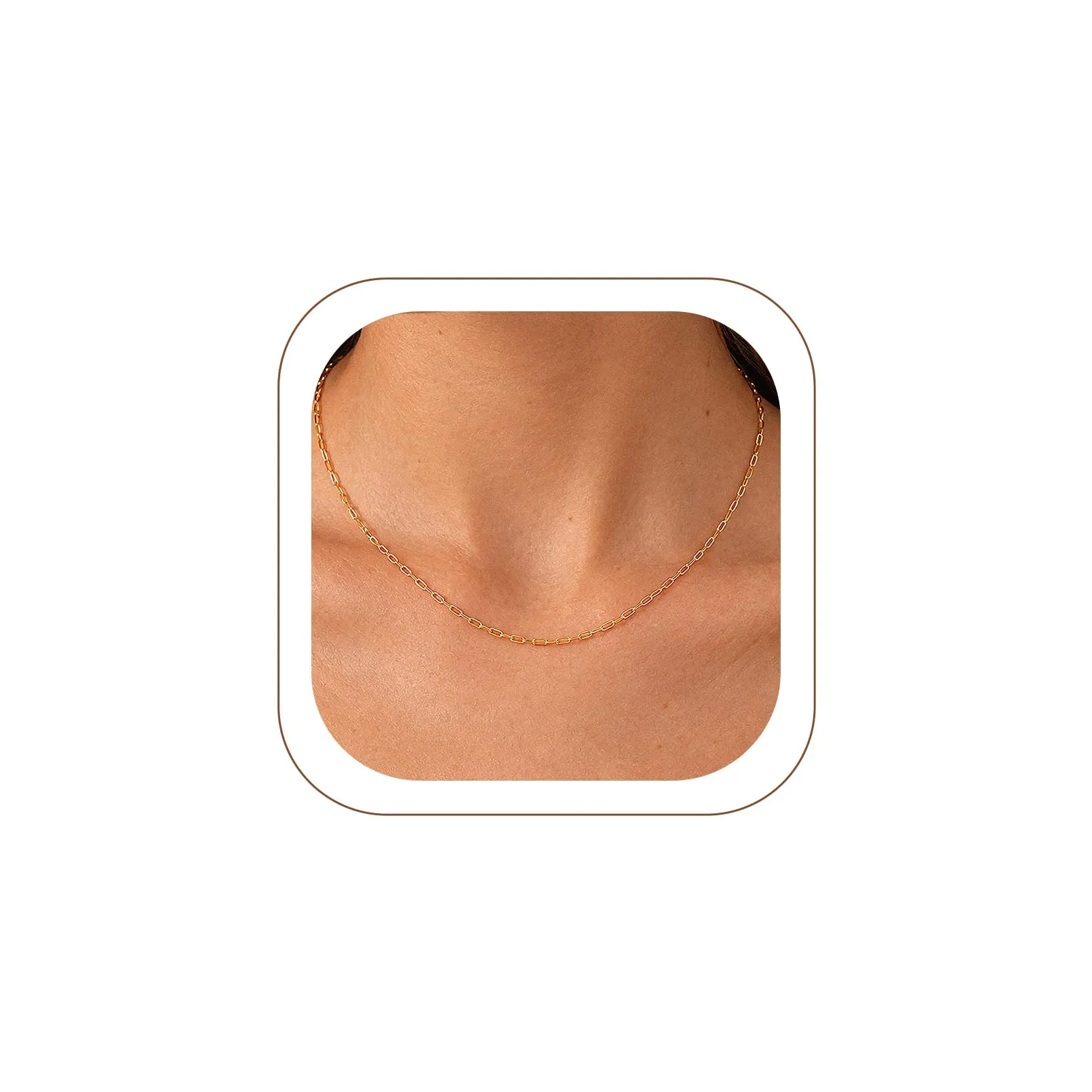 U7 Catenina Donna Oro Acciaio Inox a Graffetta da 1,8 mm, lungh.46+5cm - immagine 1