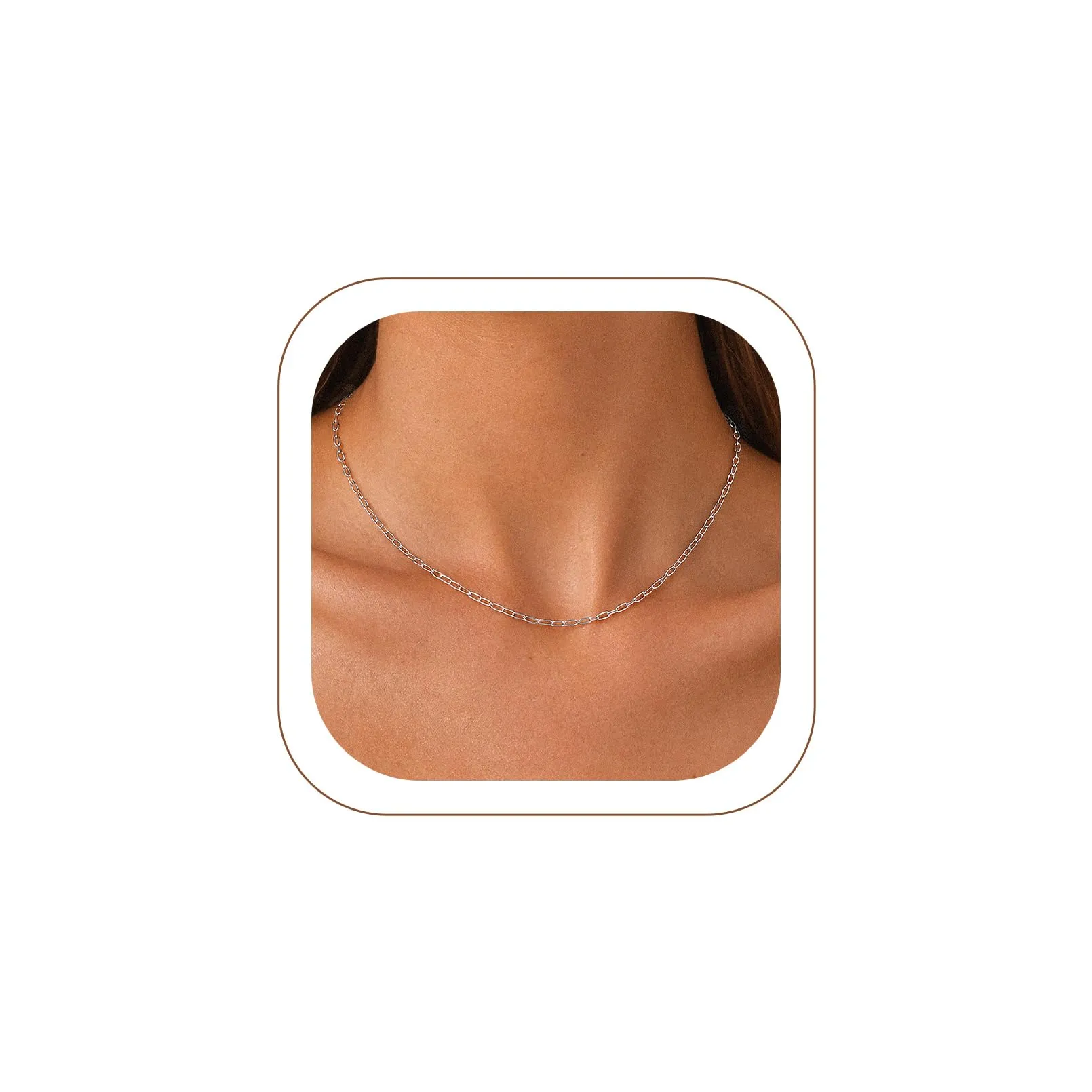 U7 Collana Catenina Donna Acciaio Inox a Graffetta da 1,8 mm, lungh.55+5cm - immagine 1