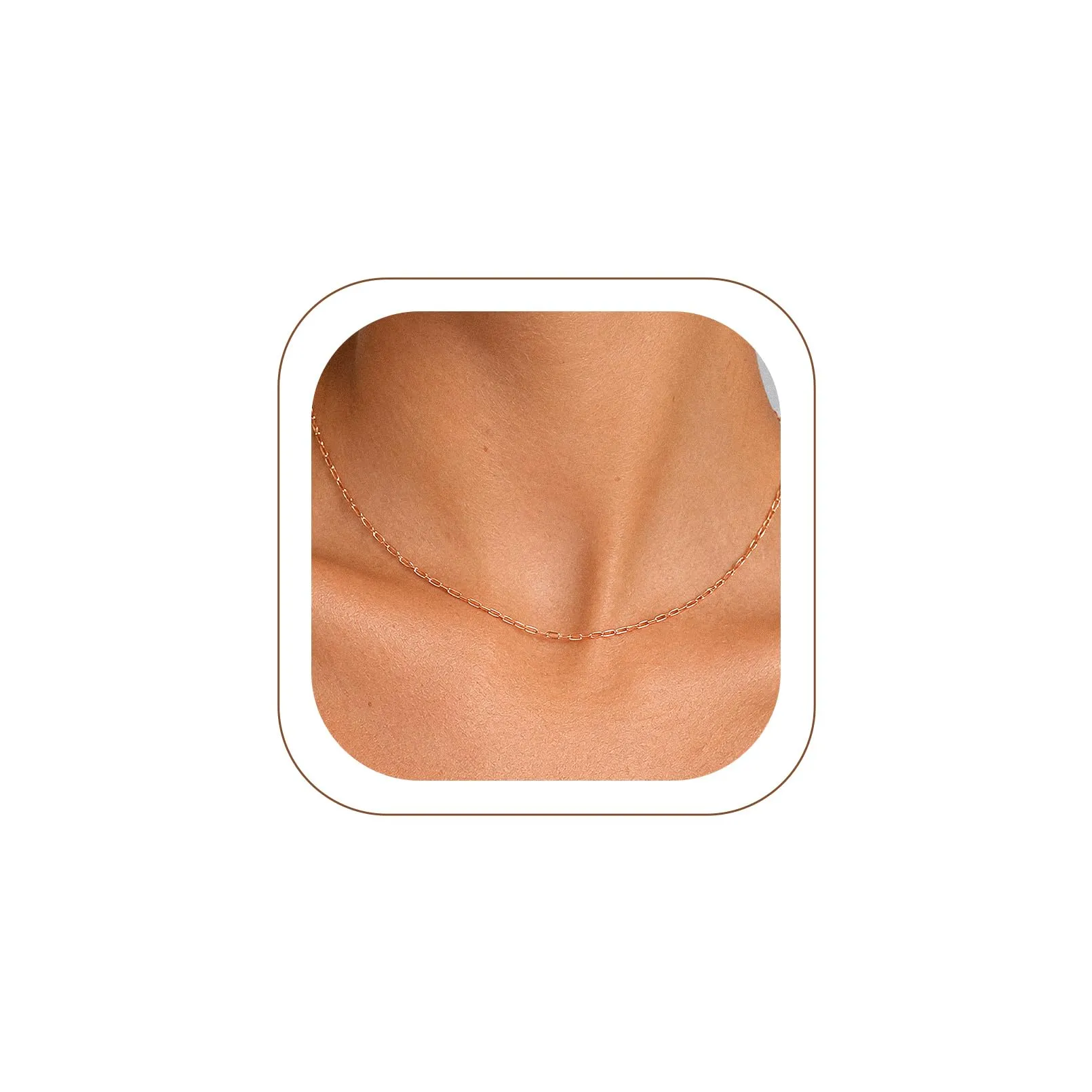 U7 Catenina Donna Oro Rosa Acciaio Inox a Graffetta da 1,8 mm, lungh.35+5cm - immagine 1