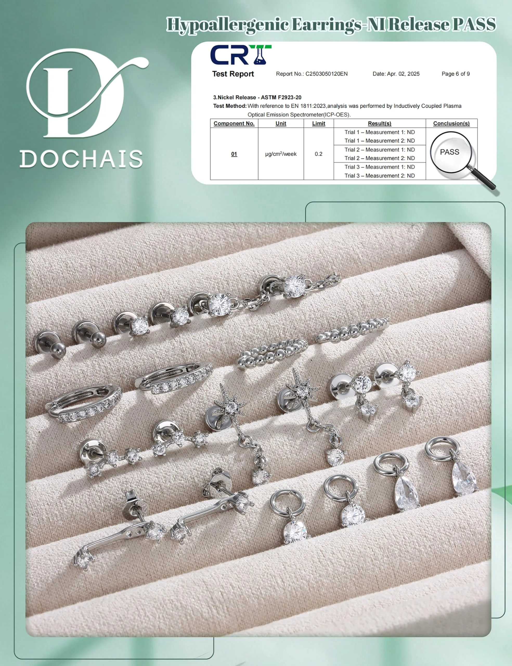 DOCHAIS Set Orecchini Donna Acciaio Inossidabile Piercing Orecchio argentato Orecchino Cerchio Piccoli,Orecchino a Bottone Anallergici,Conch Trago Helix Piercing,Orecchini Donna argentato - immagine 6