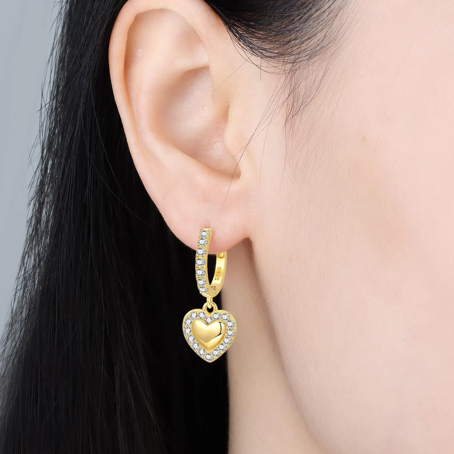 CYMYSS Orecchini Oro Donna in Argento 925 Placcato Oro 18K, Orecchini Dorati Eleganti e Leggeri, Gioielli Donna per Uso Quotidiano, Occasioni Speciali e Regalo - immagine 3